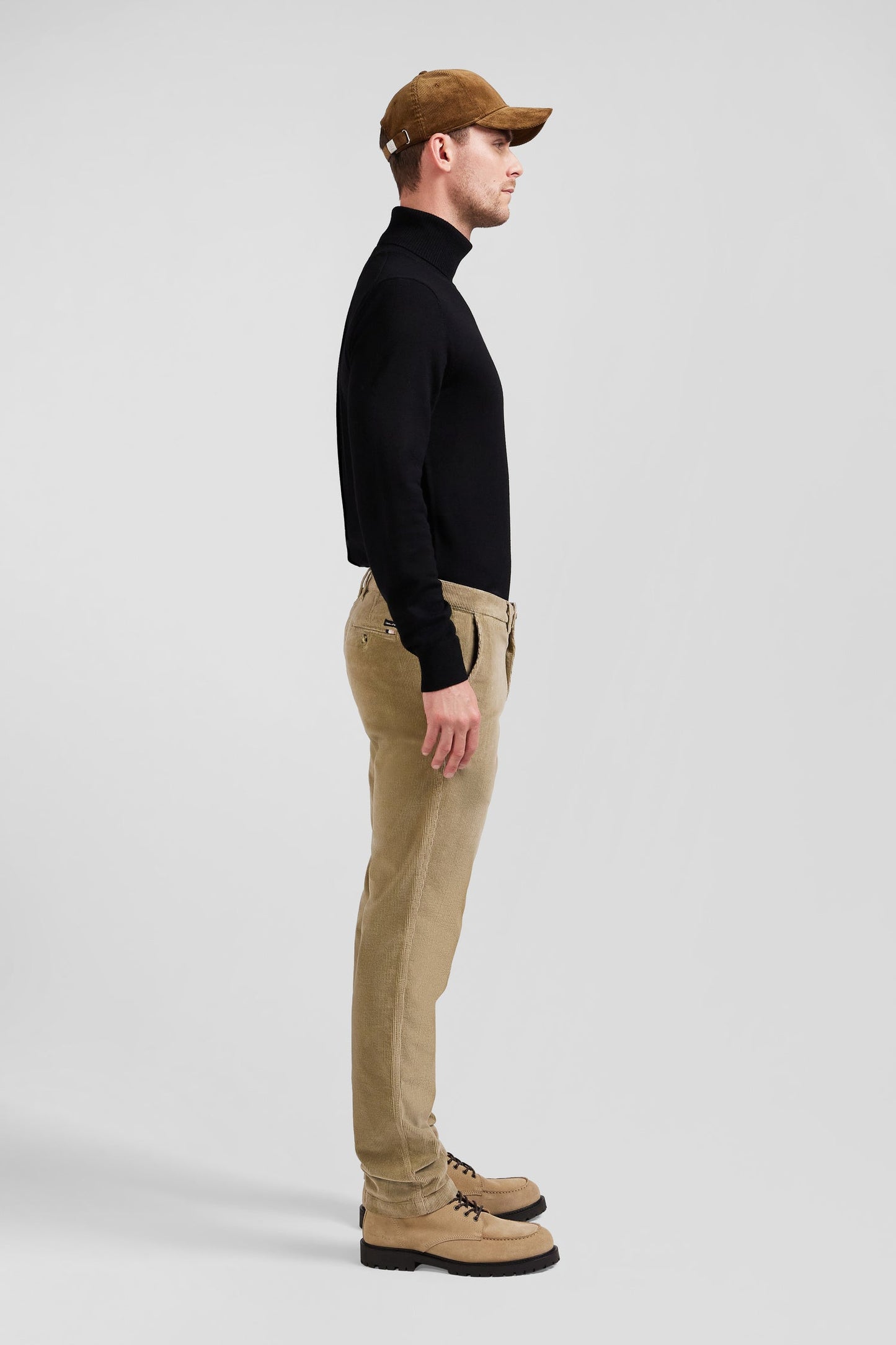 Pantalon chino en coton velours stretch chanvre coupe Regular - Image 5