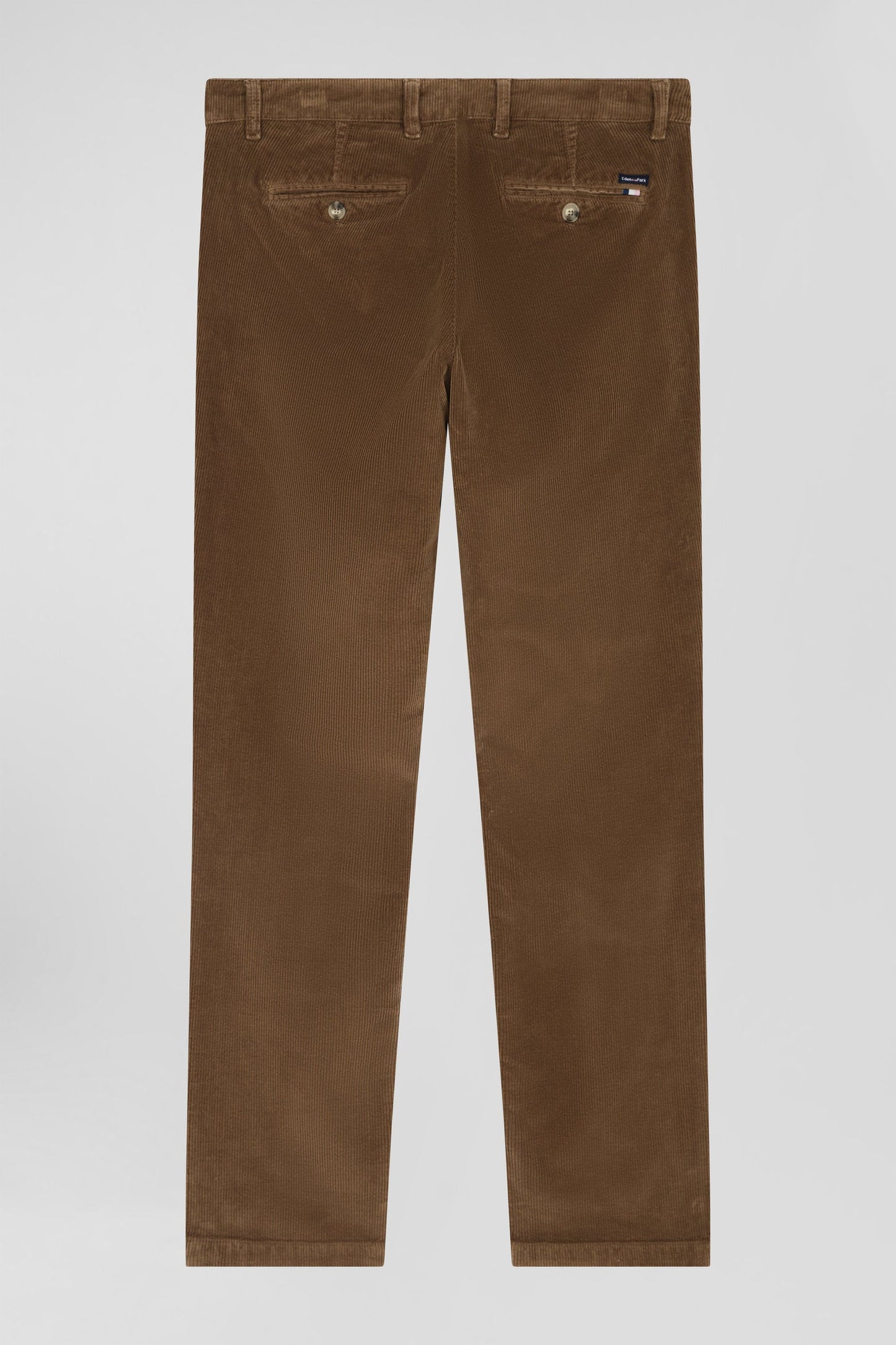 Pantalon chino en coton velours stretch camel coupe Regular - Image 4