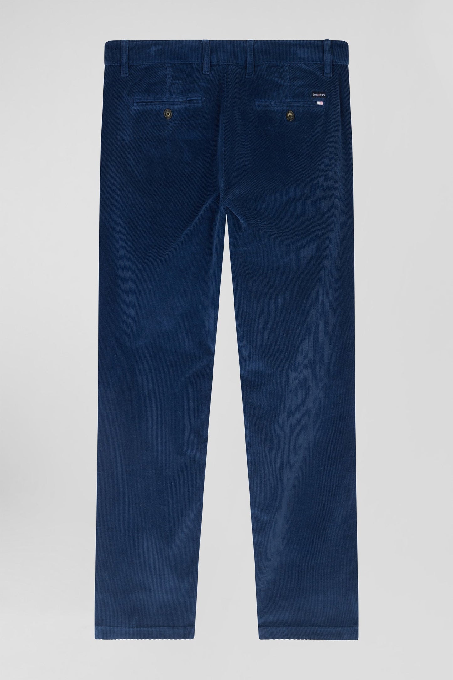 Pantalon chino en coton velours stretch bleu coupe Regular - Image 4