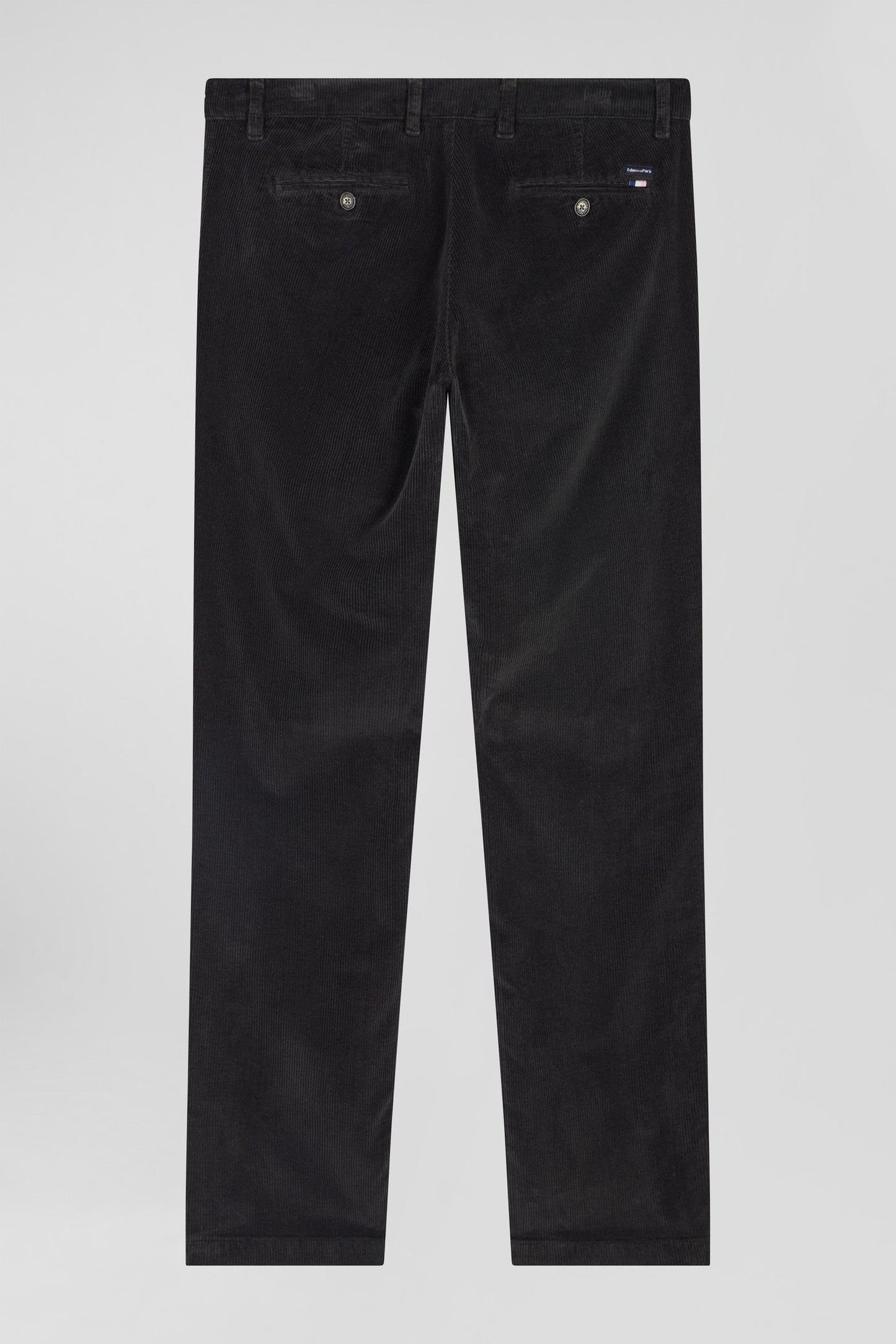 Pantalon chino en coton velours stretch kaki coupe Regular - Image 4