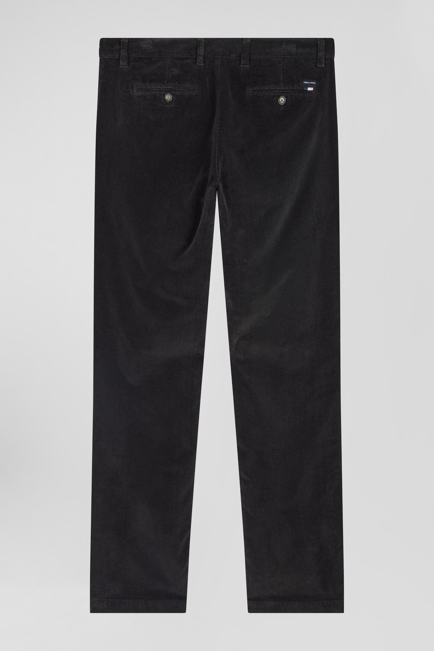 Pantalon chino en coton velours stretch kaki coupe Regular