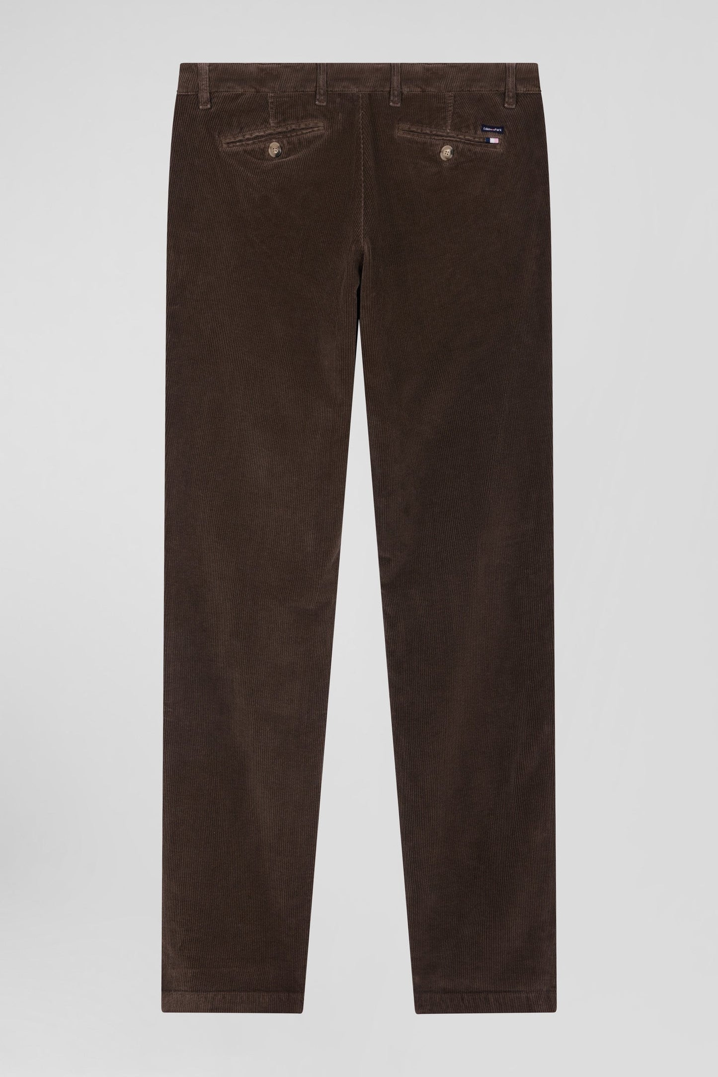 Pantalon chino en coton velours stretch marron coupe Regular - Image 4