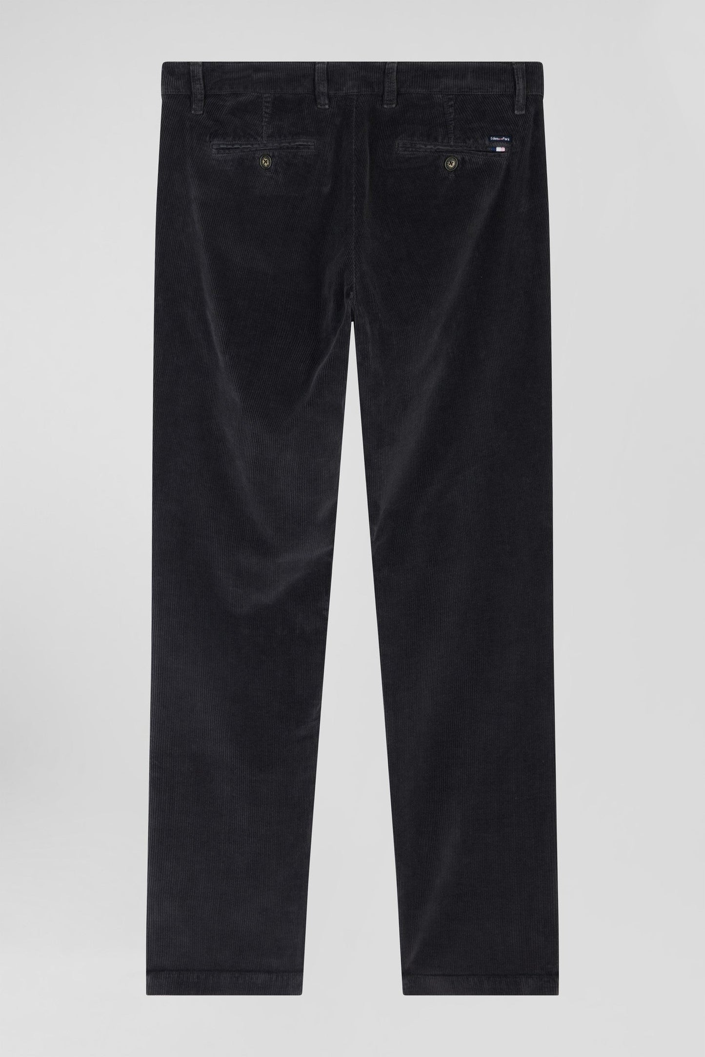 Pantalon chino en coton velours stretch brun coupe Regular - Image 4