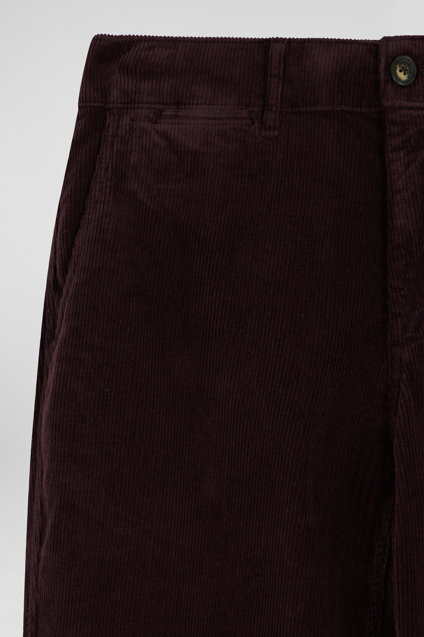 Pantalon chino en coton velours stretch bordeaux coupe Regular - Image 4