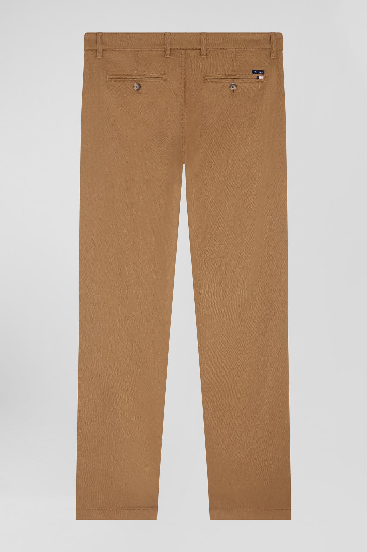 Chino pants in stretch cotton piqué and hazelnut modal, regular fit