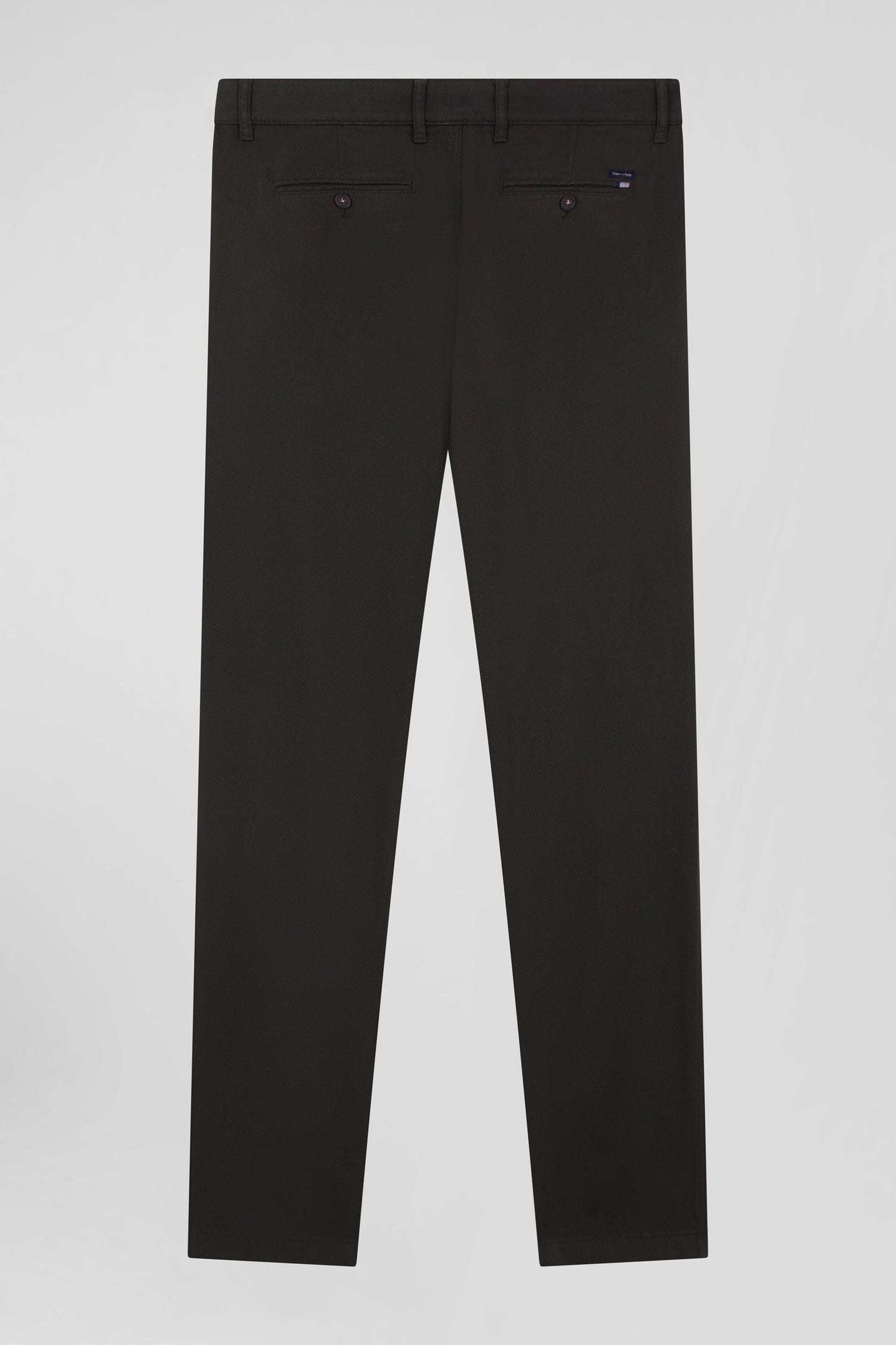 Pantalon chino en piqué de coton stretch et modal kaki coupe Regular - Image 4