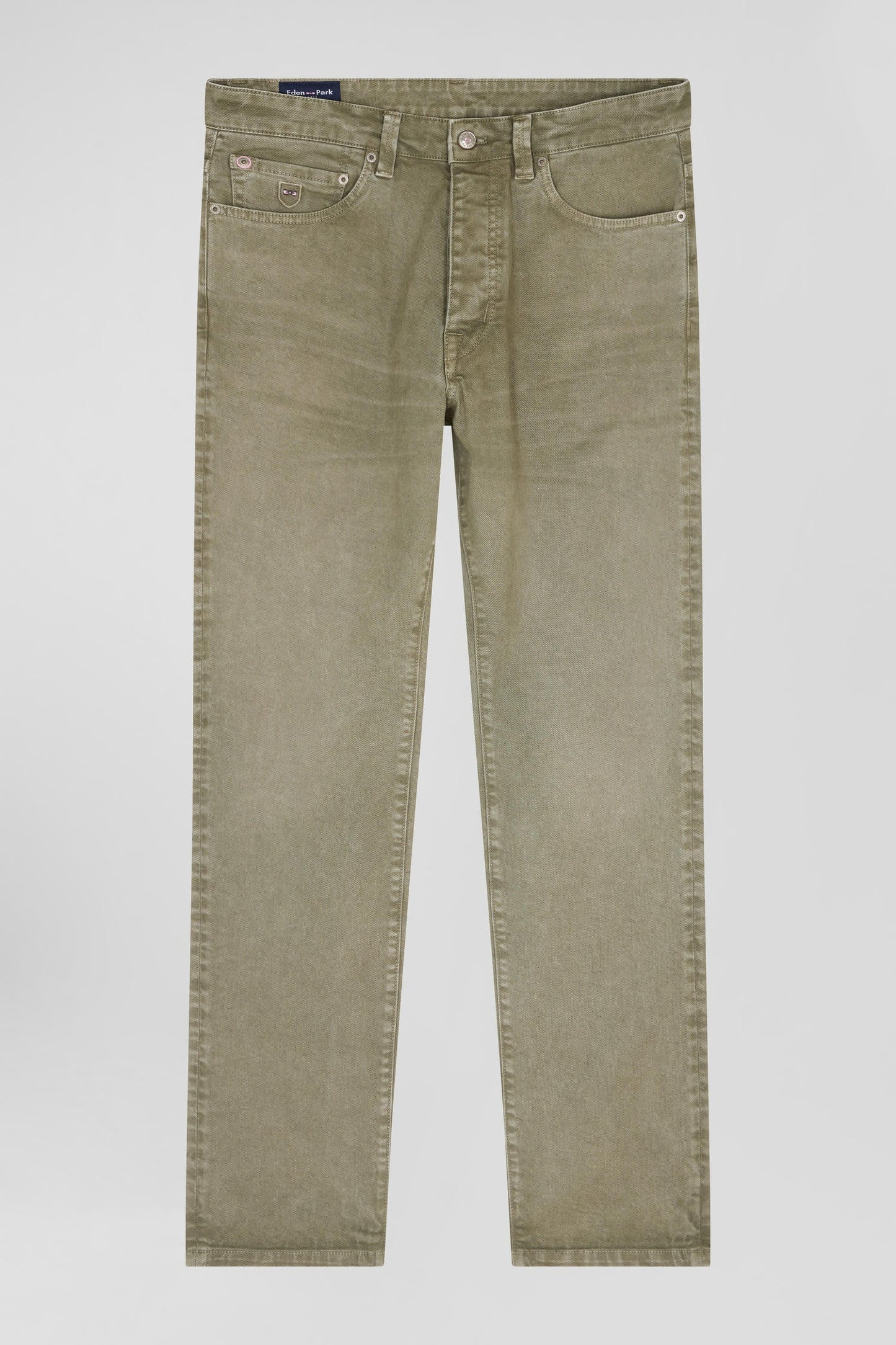 Pantalon 5 poches en coton stretch beige coupe Regular - Image 2