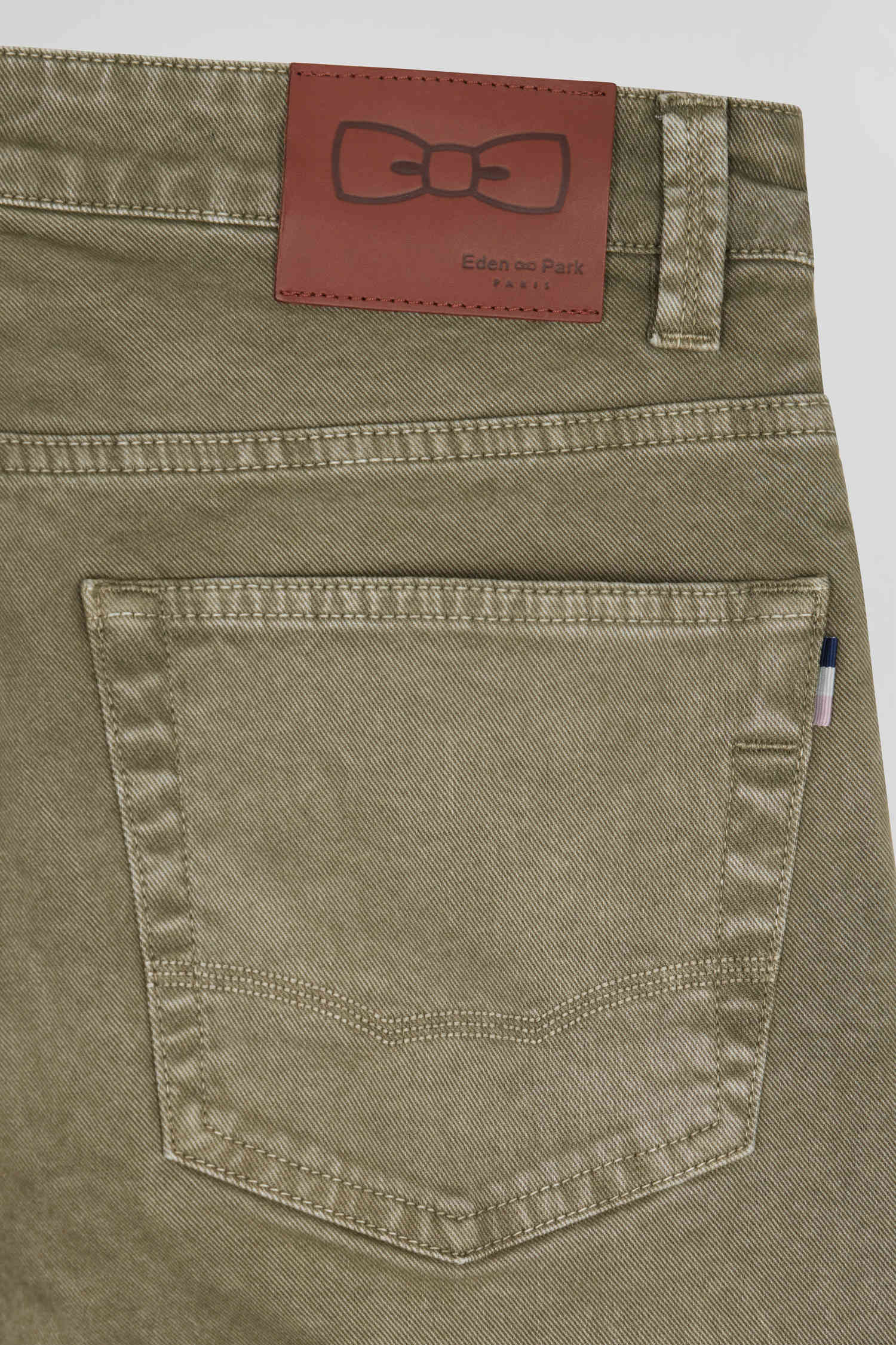 Pantalon 5 poches en coton stretch beige coupe Regular