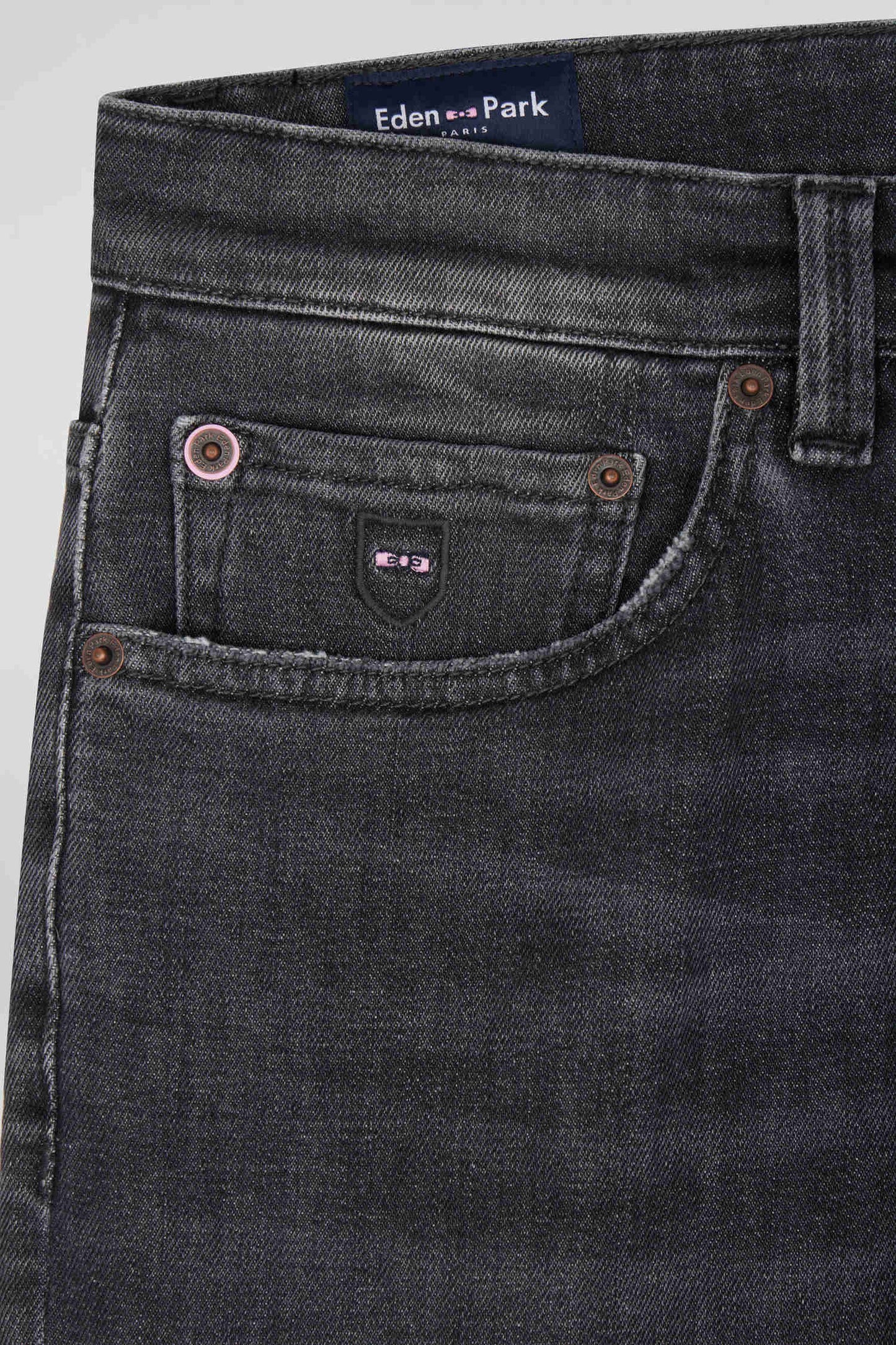 Jean en coton denim stretch mélangé gris coupe Regular - Image 8