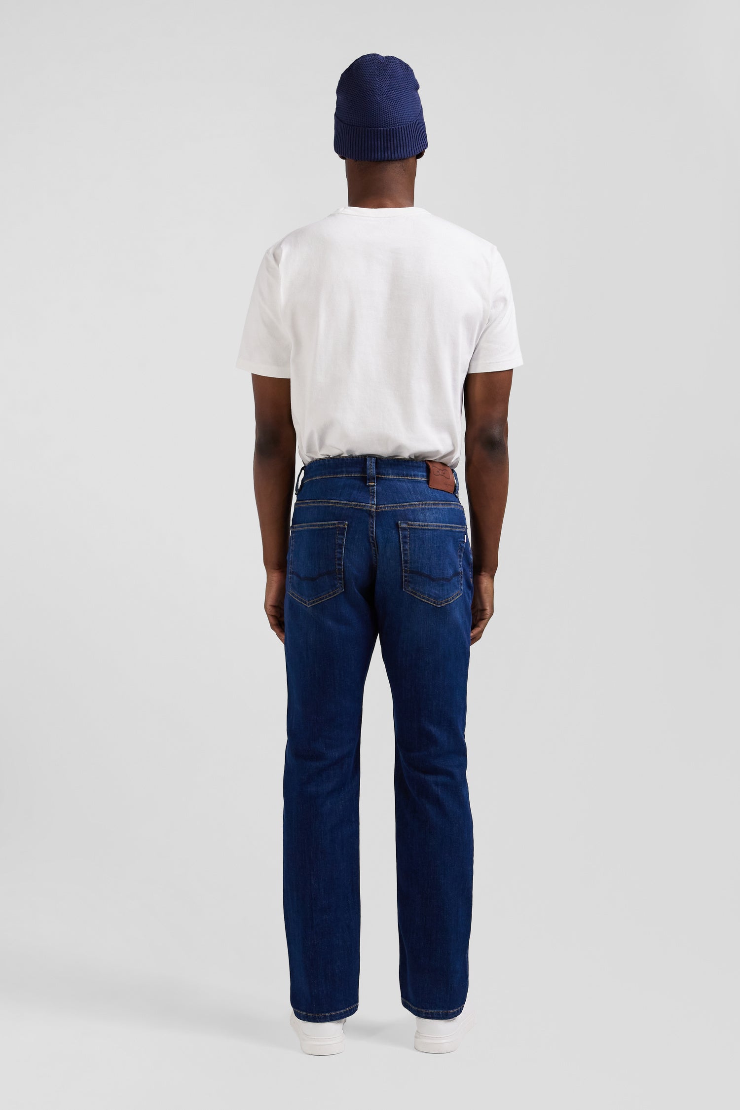 Jean en coton denim stretch brut coupe Regular délavage stone wash