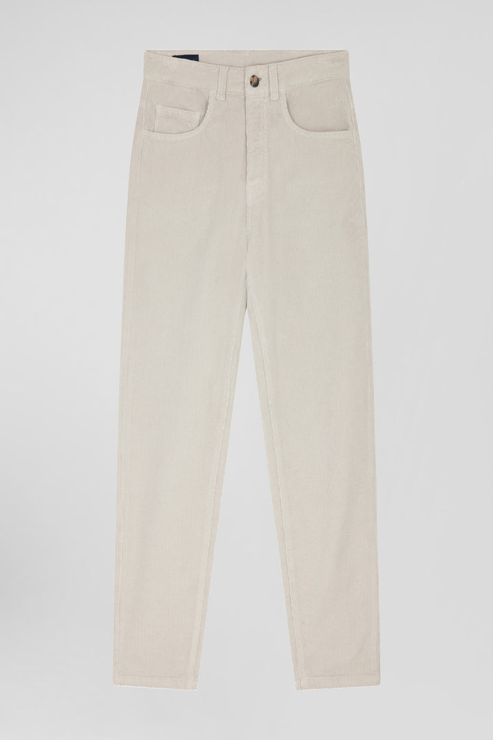 Comfort beige stretch cotton 5-pocket jeans