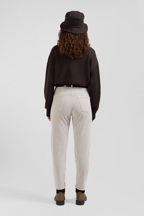 Comfort beige stretch cotton 5-pocket jeans - Image 3