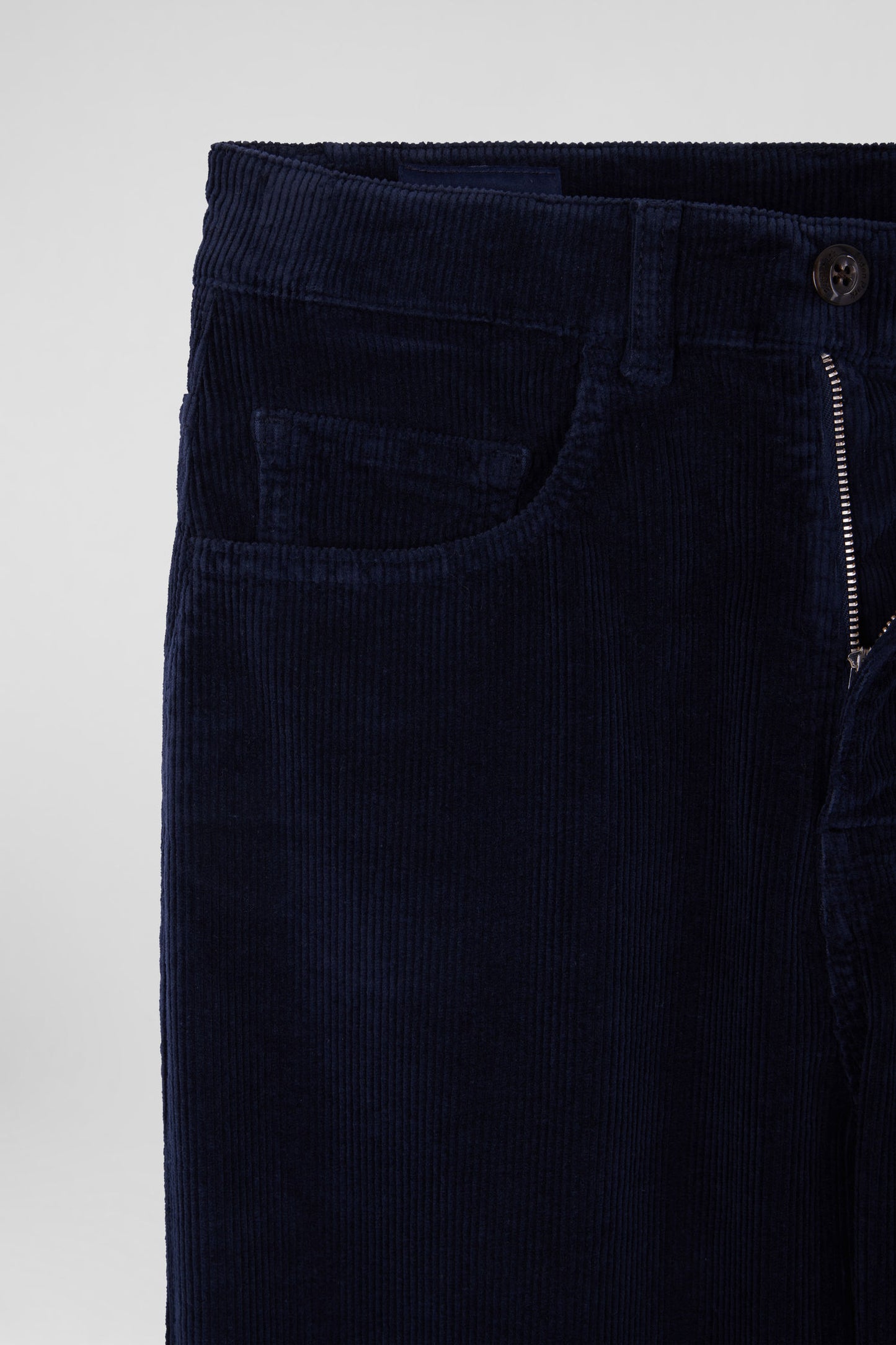 Comfort navy blue stretch cotton 5-pocket jeans