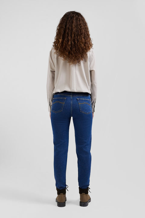 Slim dark blue cotton 5-pocket jeans - Image 3