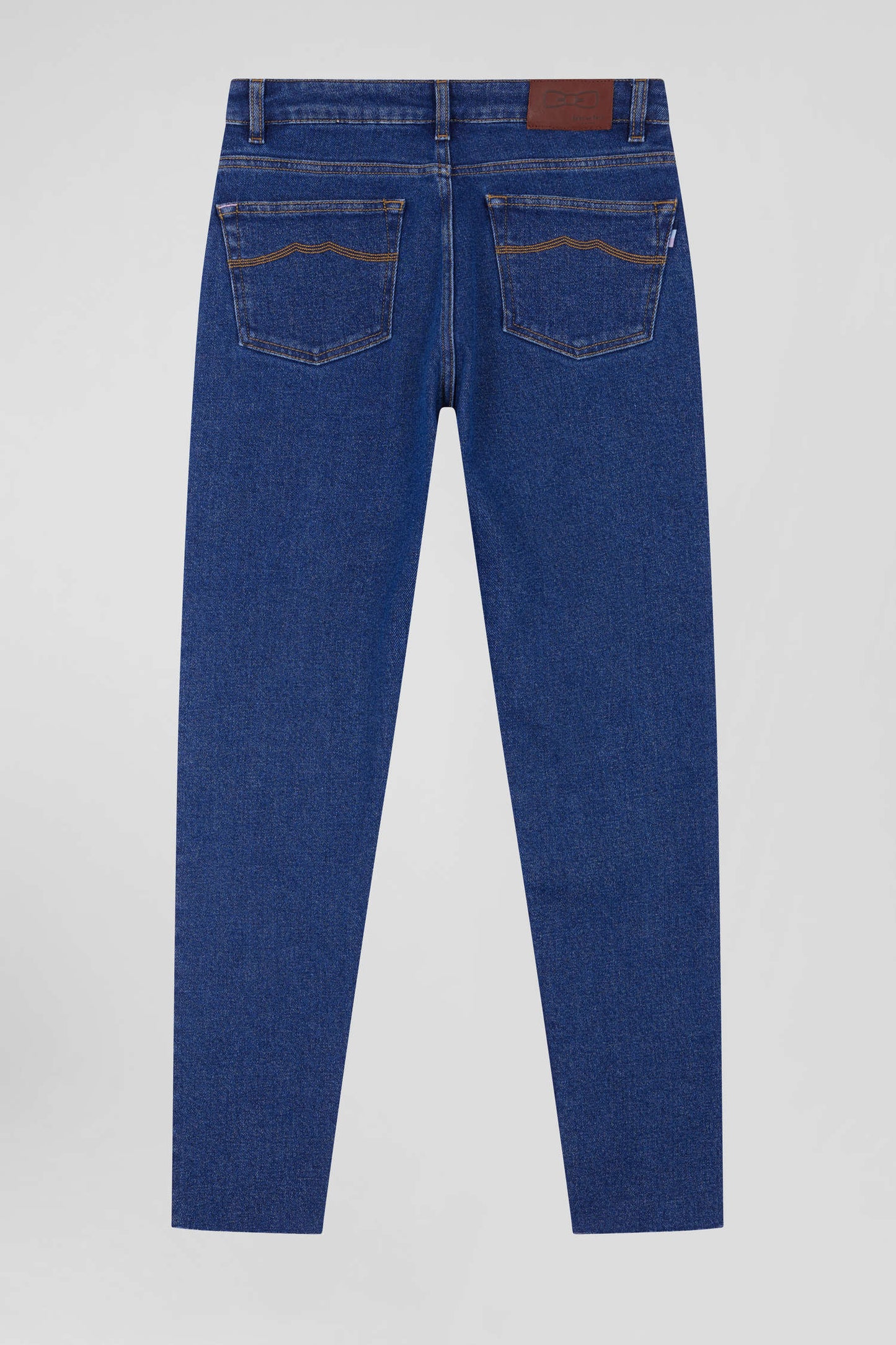 Slim dark blue cotton 5-pocket jeans