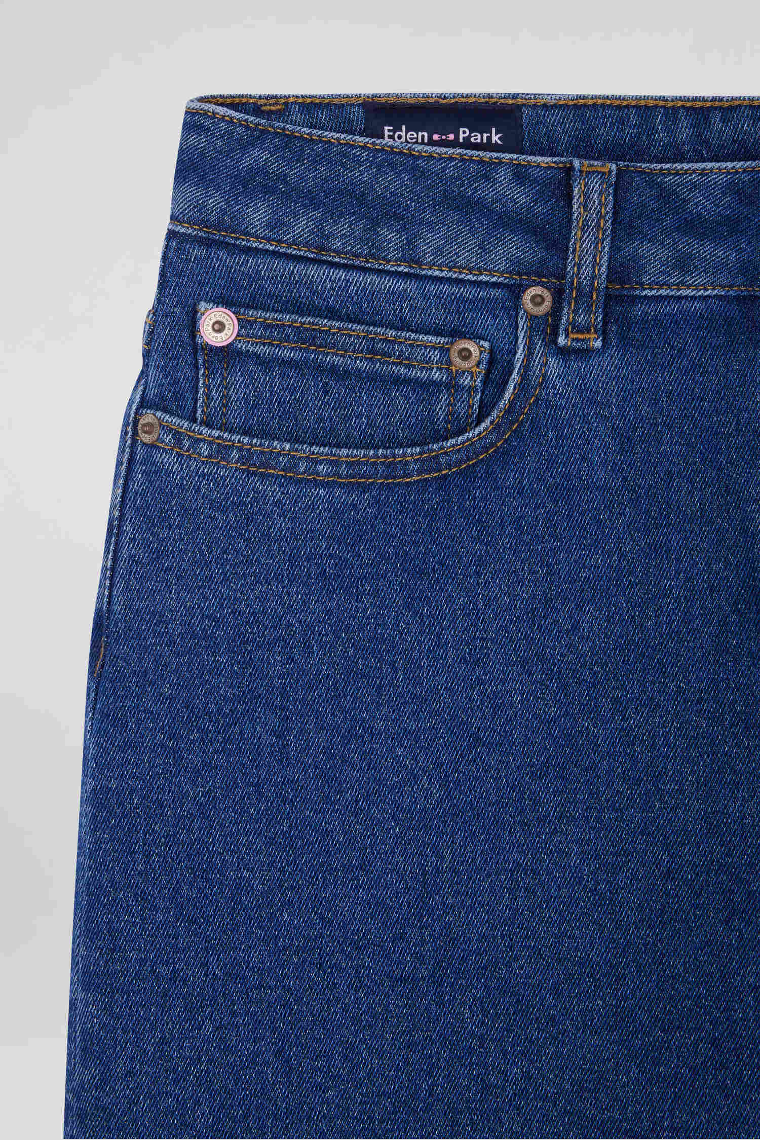 Slim dark blue cotton 5-pocket jeans