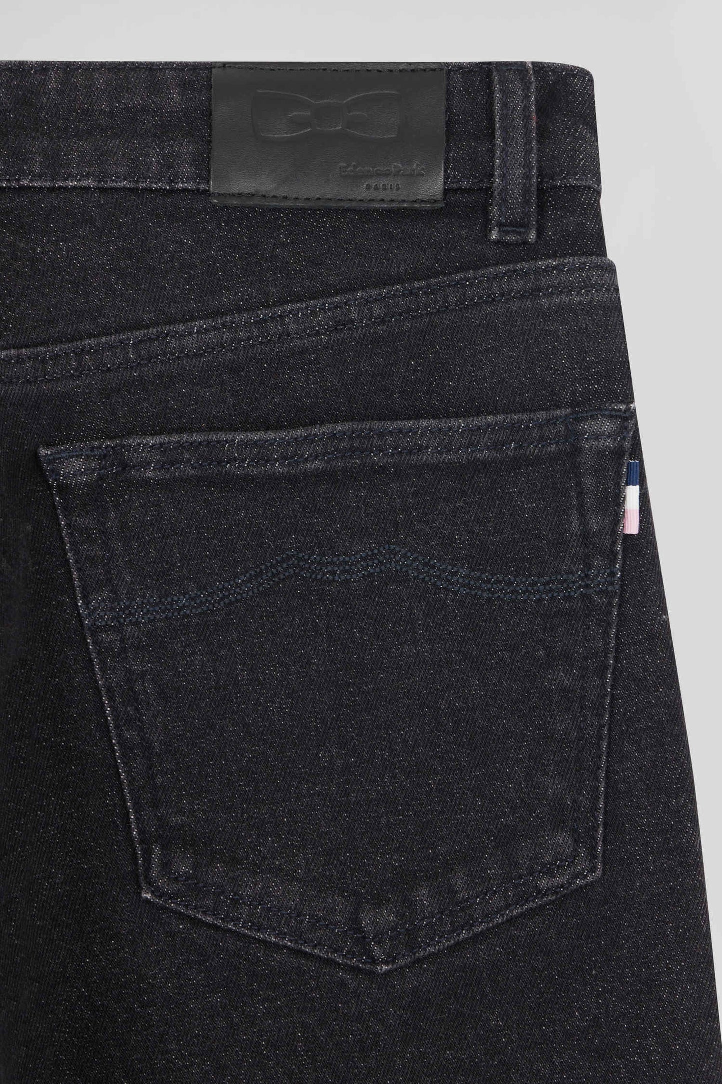 Regular black stretch cotton 5-pocket jeans