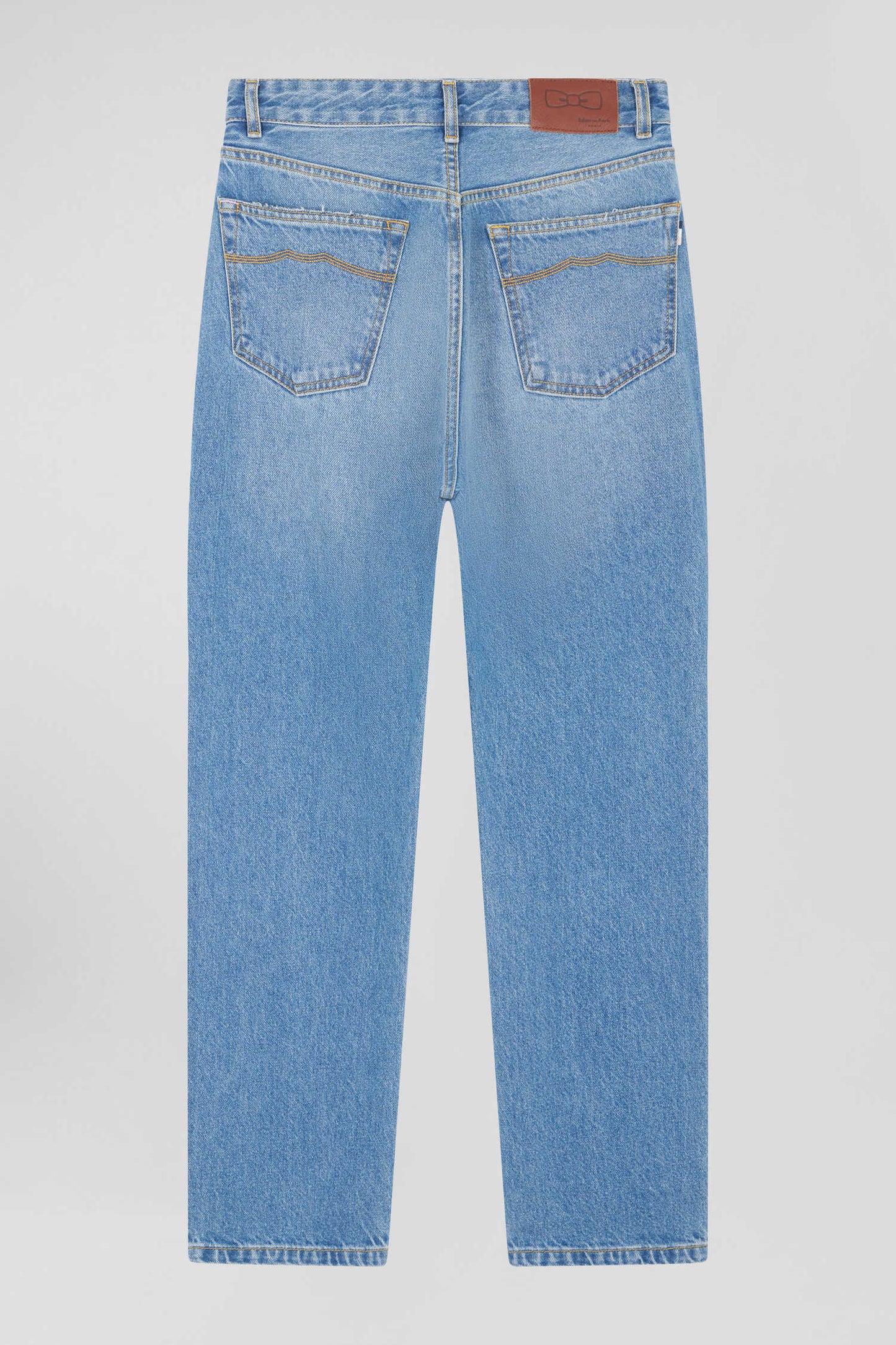 Regular blue cotton 5-pocket jeans