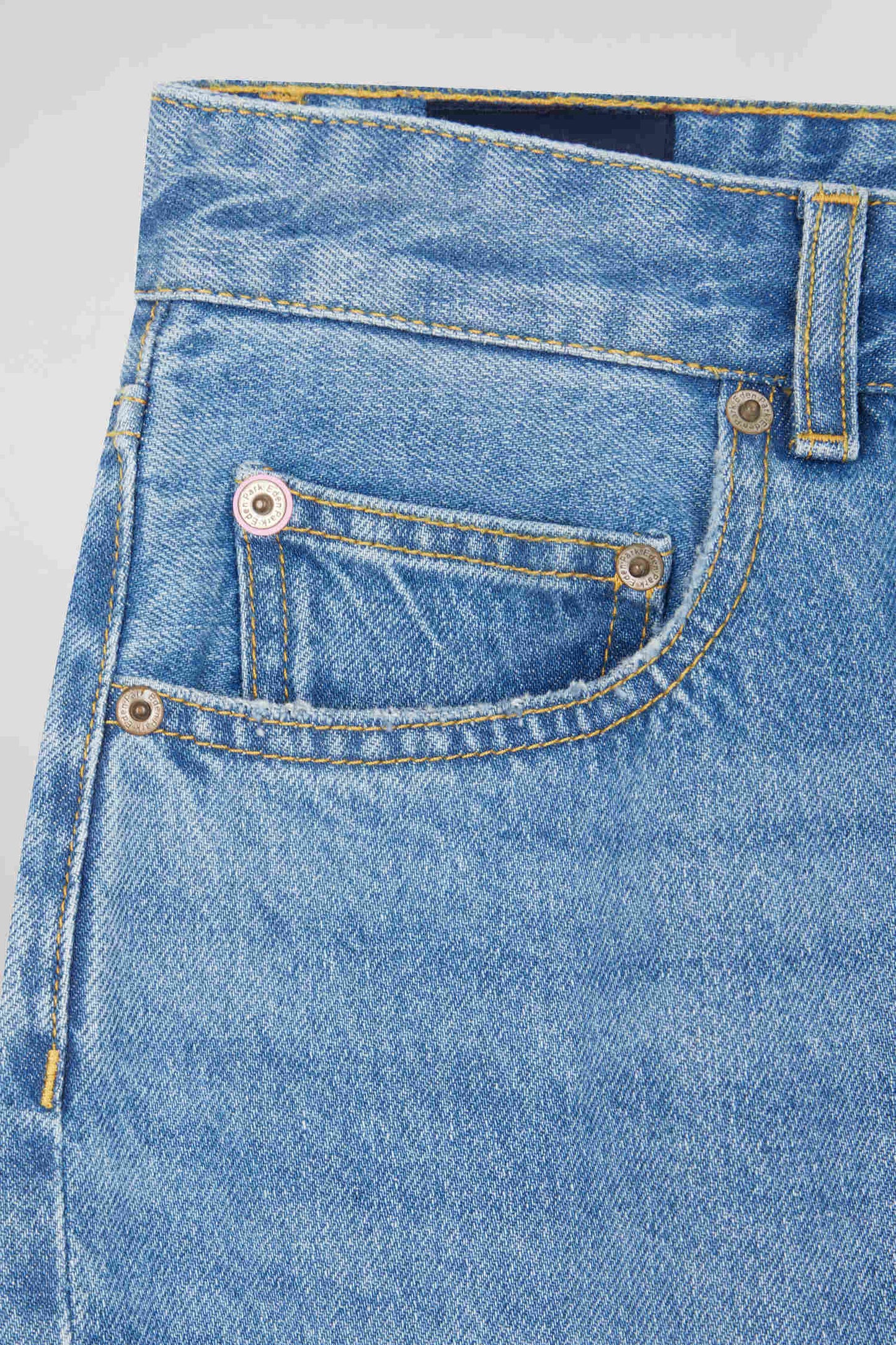 Regular blue cotton 5-pocket jeans