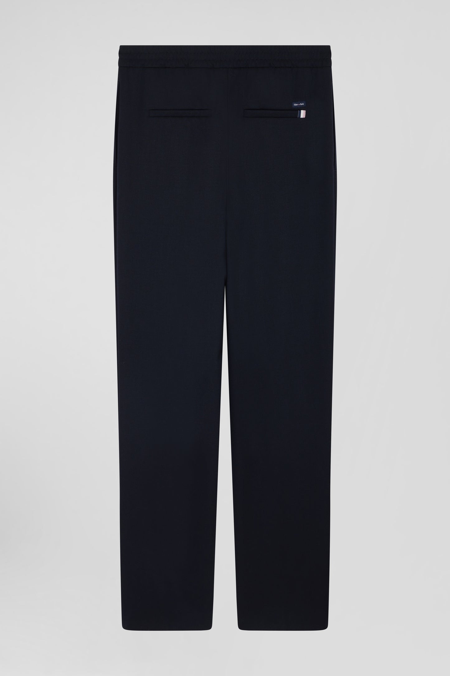 Modern navy blue virgin wool stretch trousers