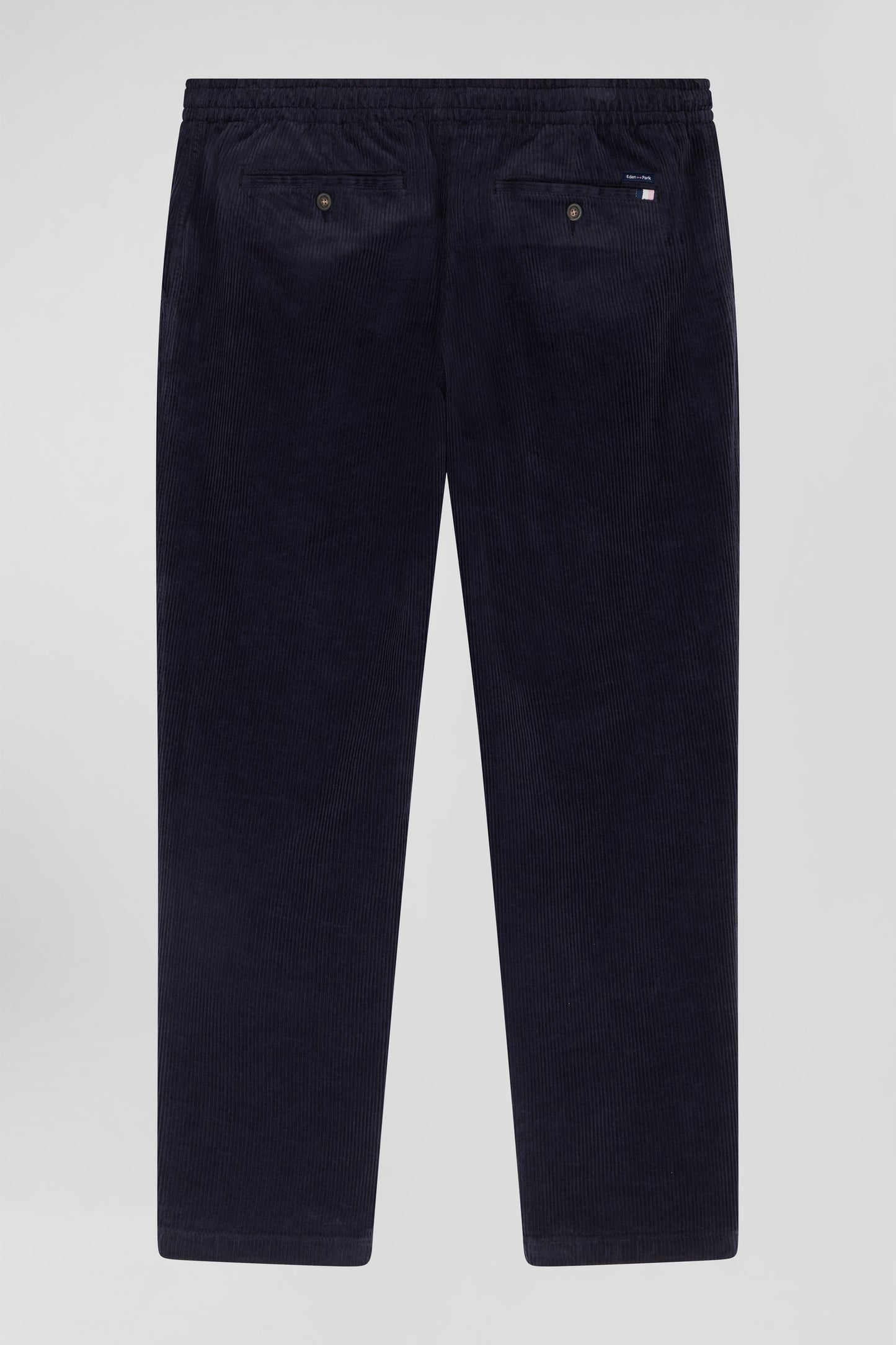 Pantalon à taille élastiquée en coton stretch bleu marine coupe Modern - Image 4