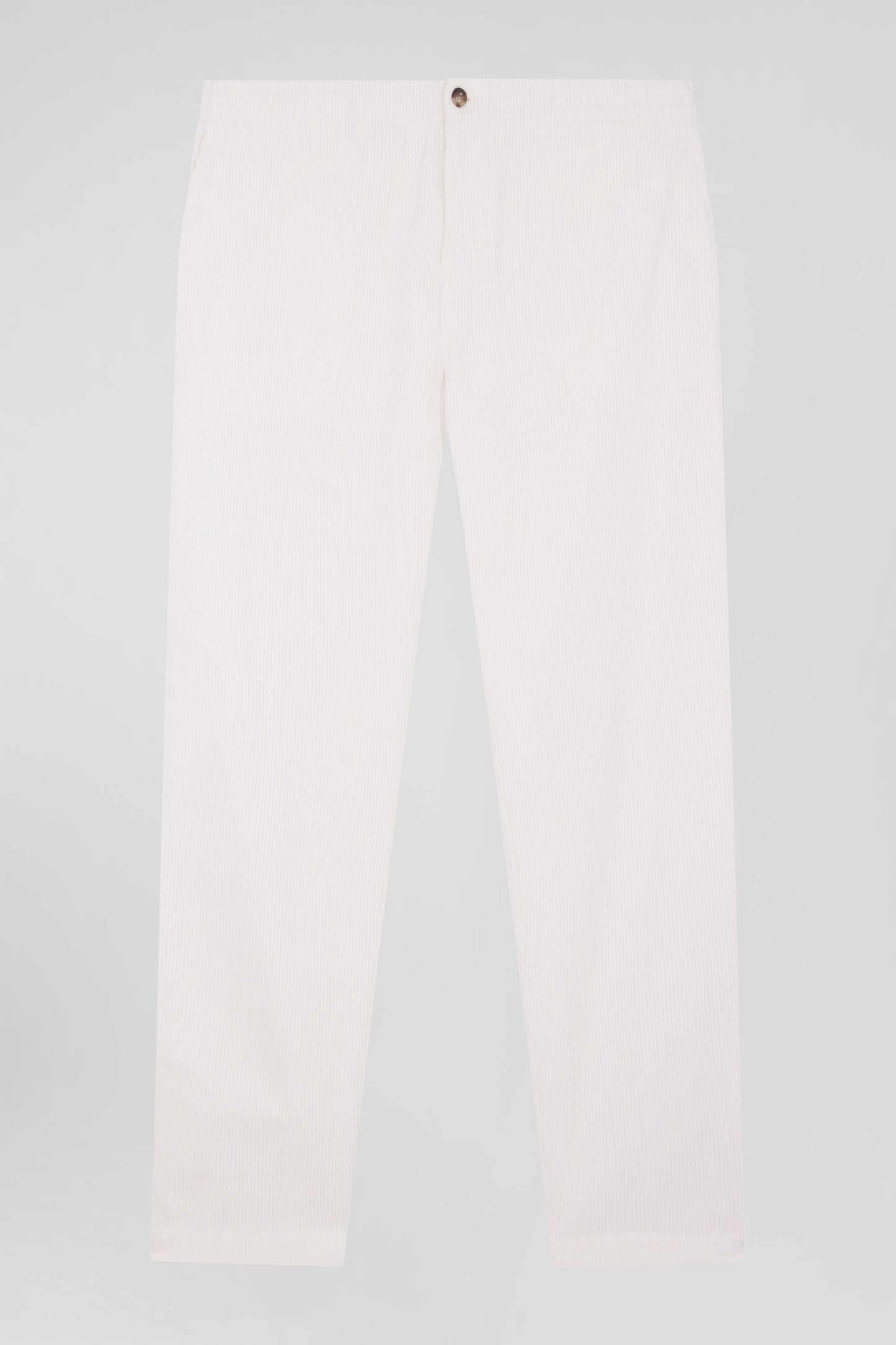 Pantalon à taille élastiquée en coton stretch écru coupe Modern - Image 2