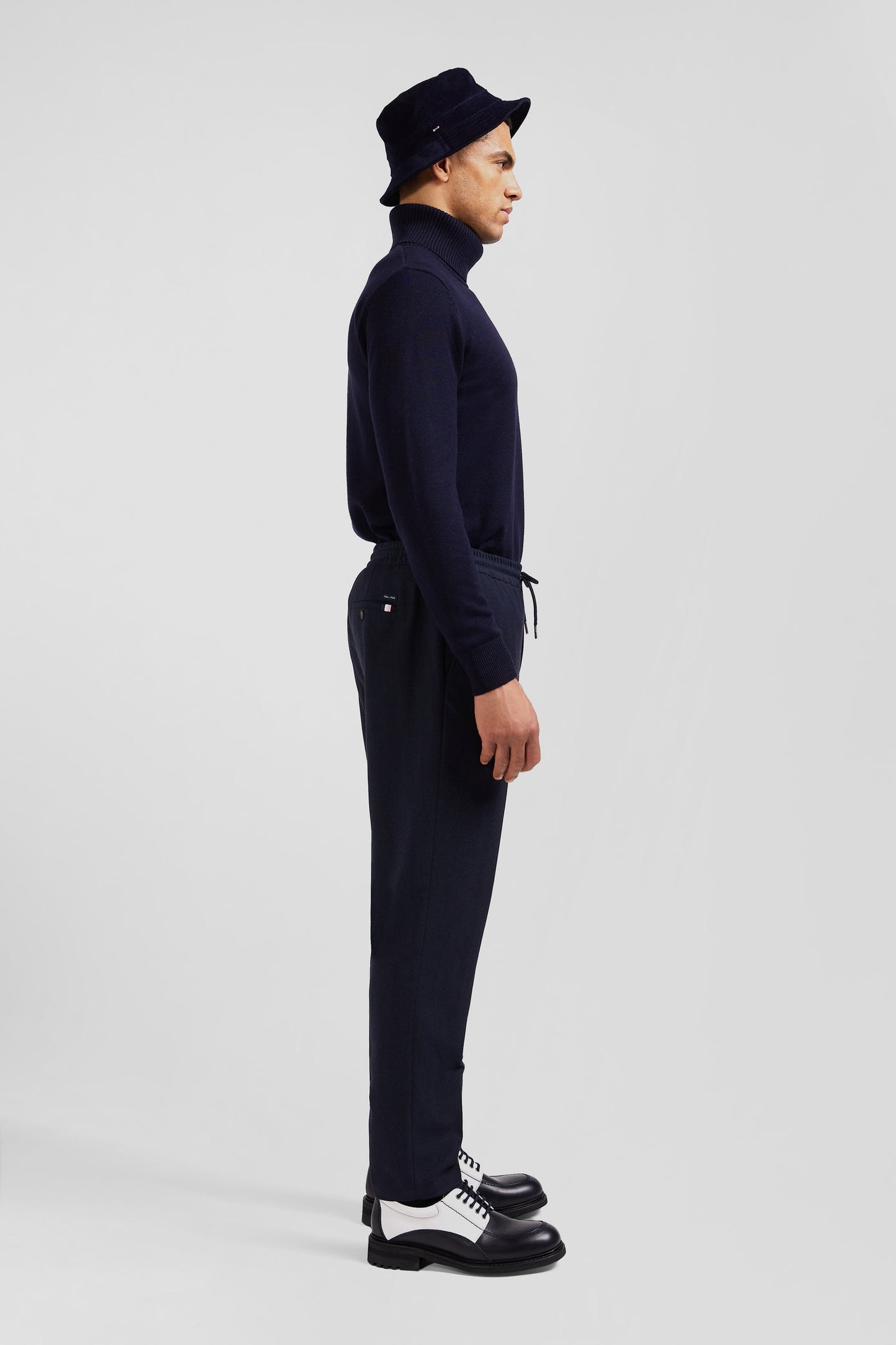 Pantalon bleu marine à taille élastiquée coupe Modern - Image 5