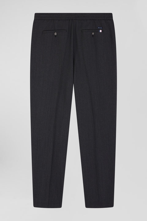 Modern anthracite grey elastic waist trousers - Image 2