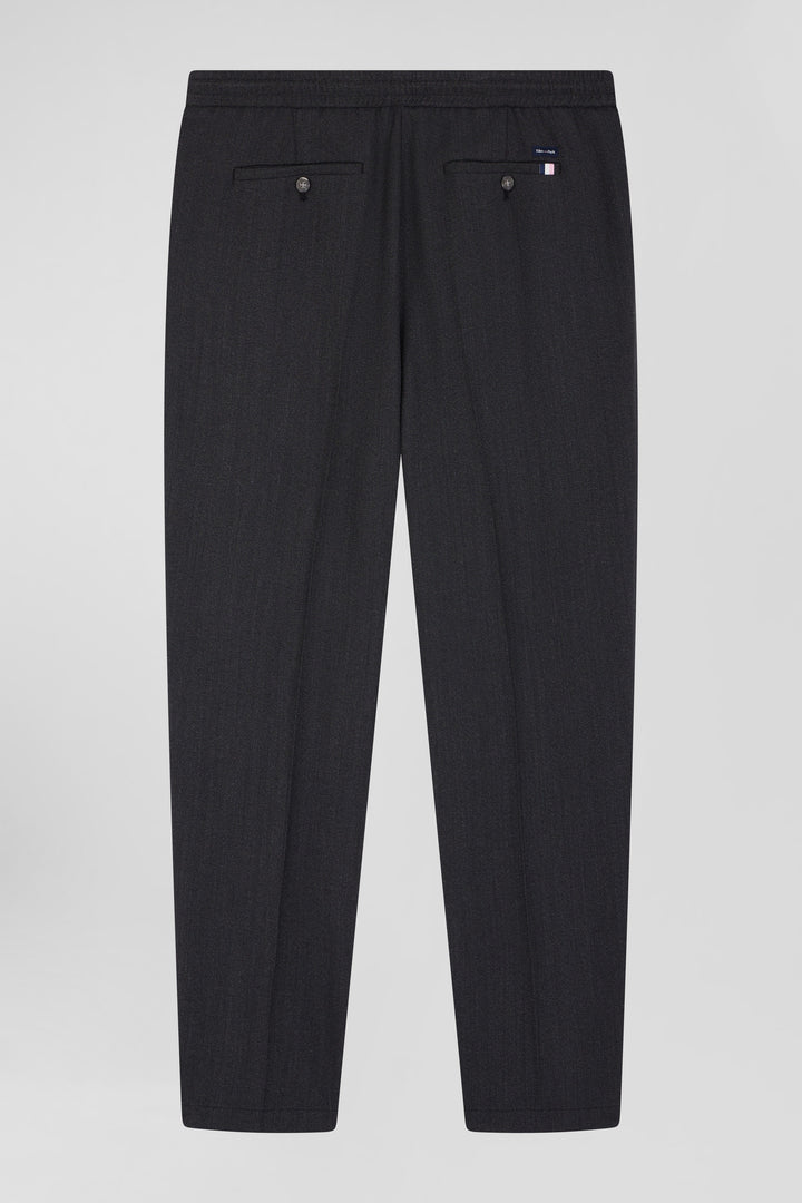 Modern anthracite grey elastic waist trousers