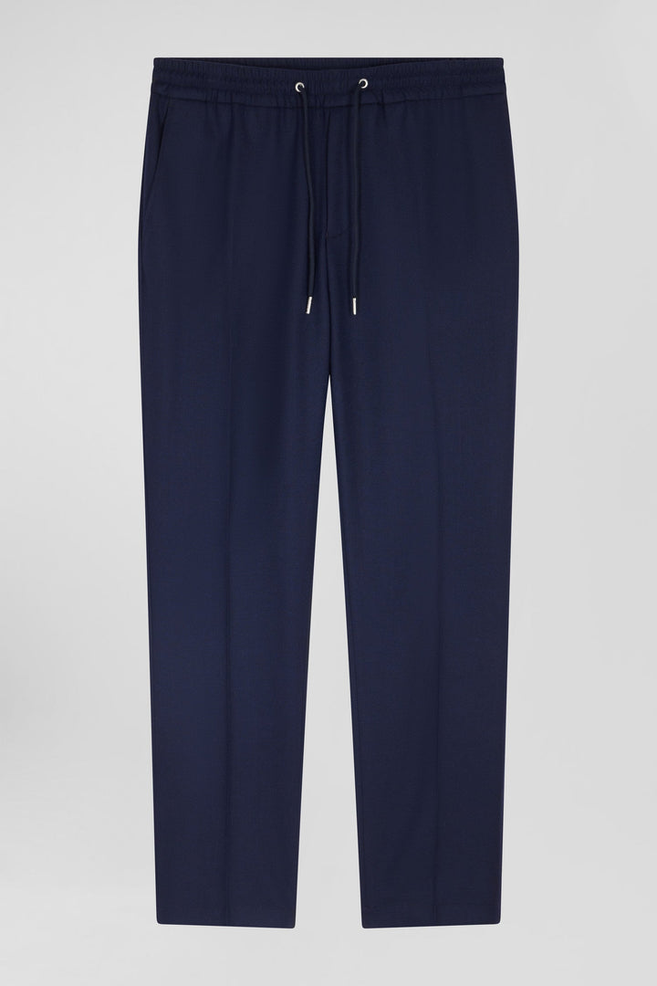 Pantalon bleu marine taille élastiquée coupe Modern alt view