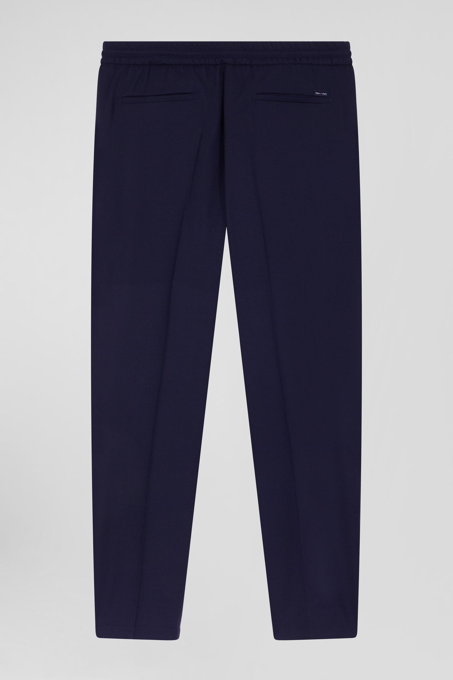 Pantalon en laine mélangée taille élastique marine coupe Modern - Image 4