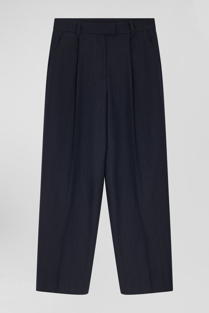 Relax navy blue checked trousers