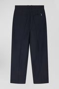 Relax navy blue checked trousers