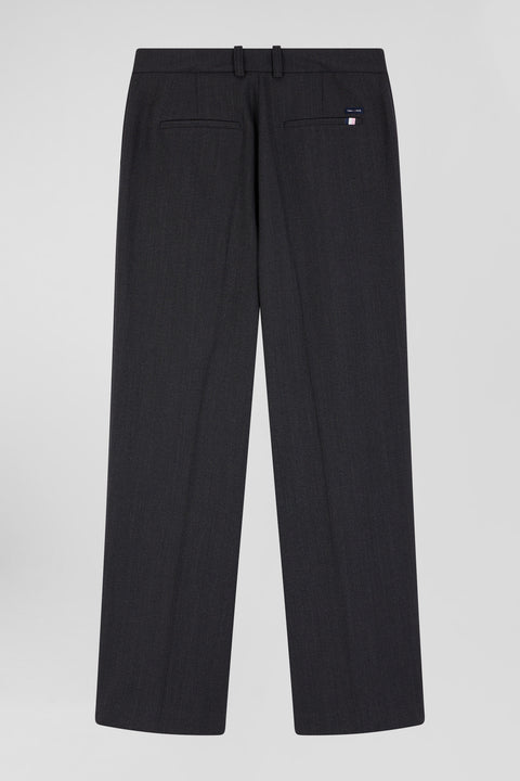 Relax anthracite grey checked trousers - Image 2