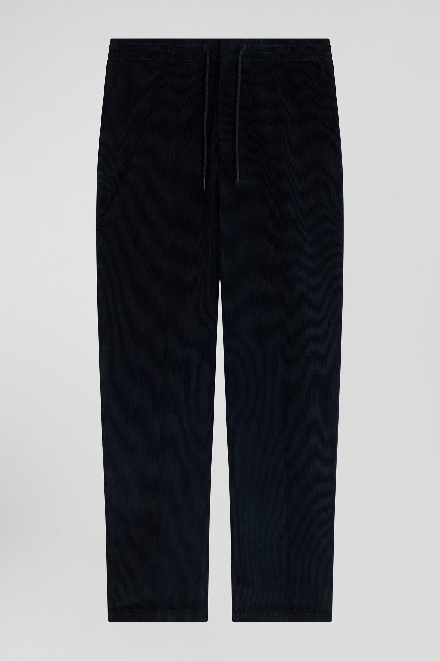 Pantalon en velours côtelé bleu marine taille élastiquée coupe Modern