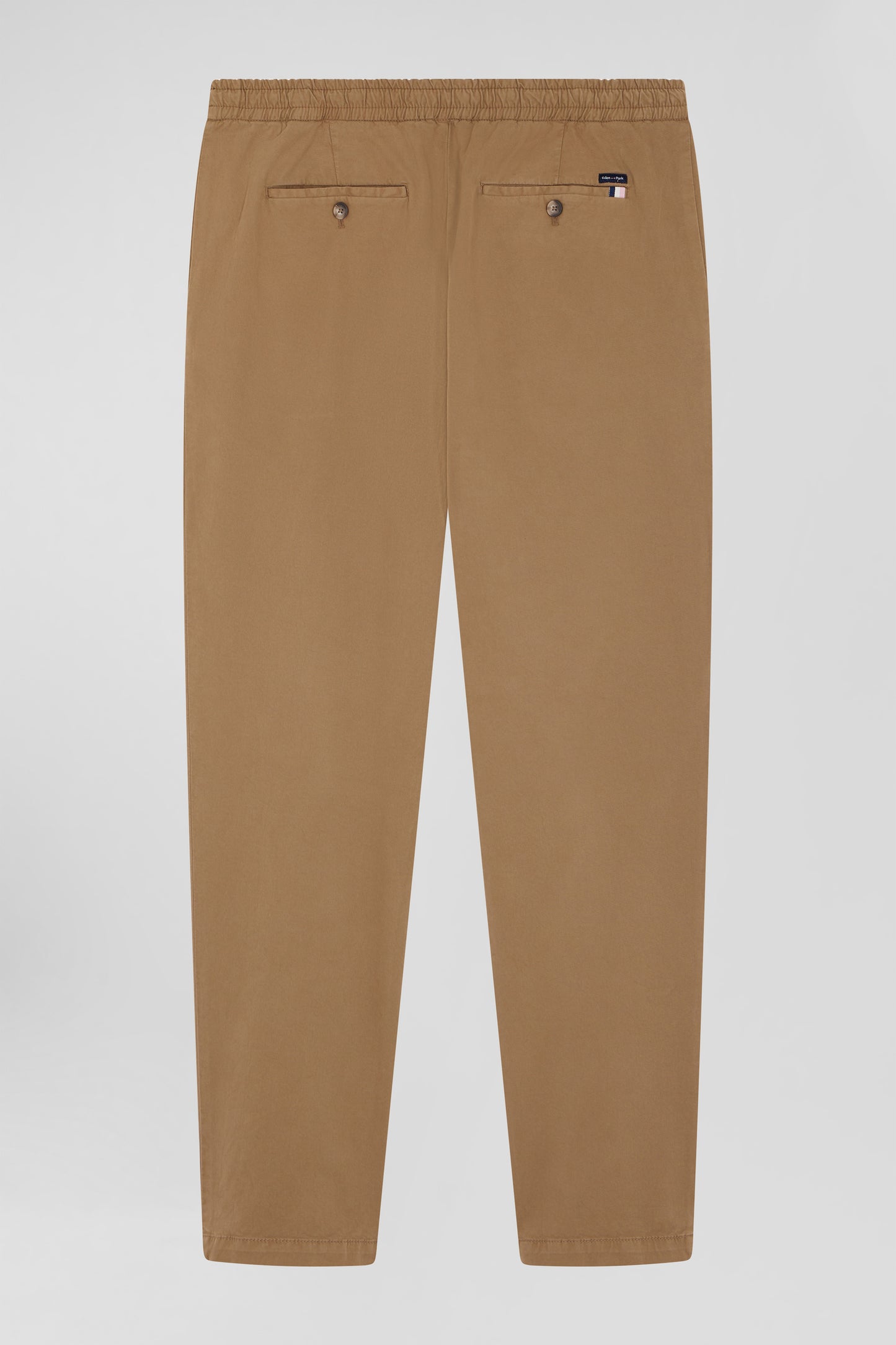 Pantalon taille élastique en coton stretch camel coupe Modern - Image 2