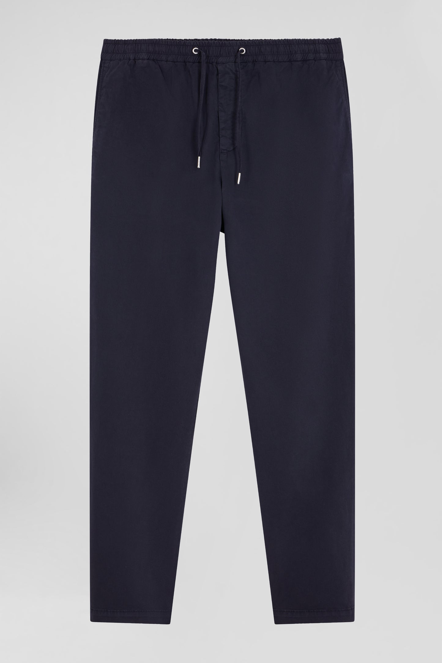 Pantalon taille élastique en coton stretch bleu marine coupe Modern - Image 1