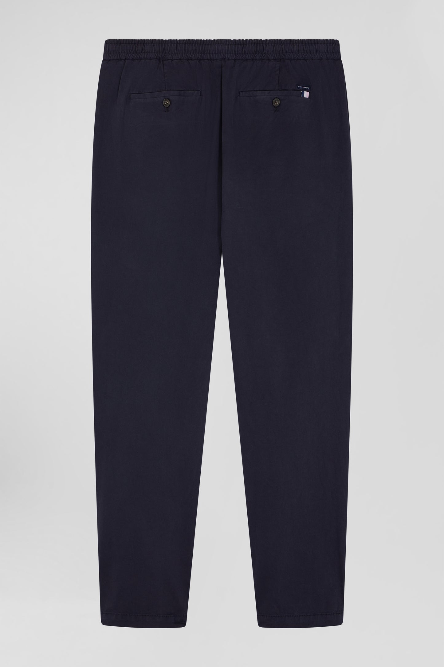 Pantalon taille élastique en coton stretch bleu marine coupe Modern - Image 2