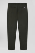 Modern black stretch cotton elastic waist trousers