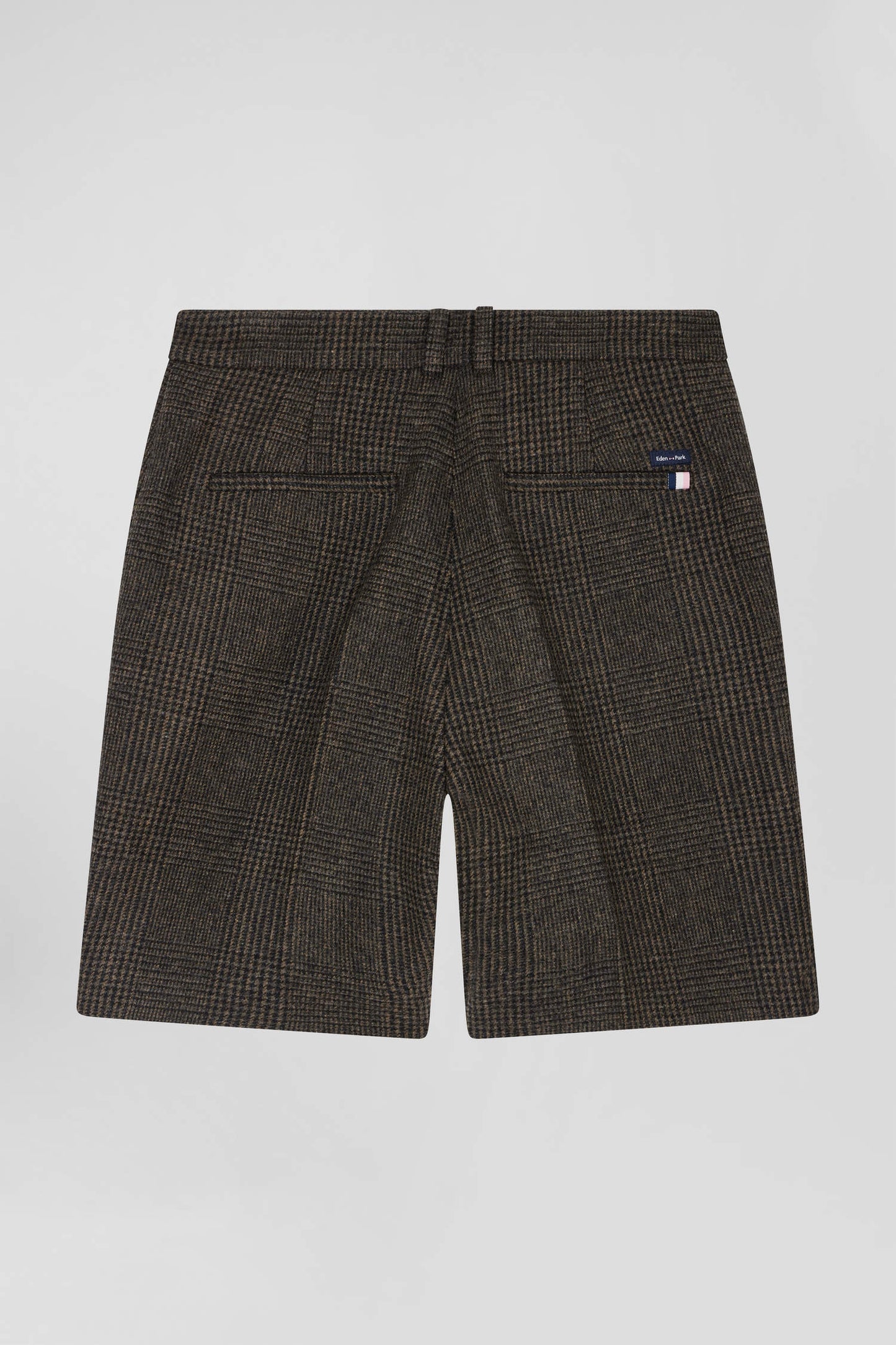 Regular grey blended wool shorts