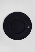 Navy blue wool beret