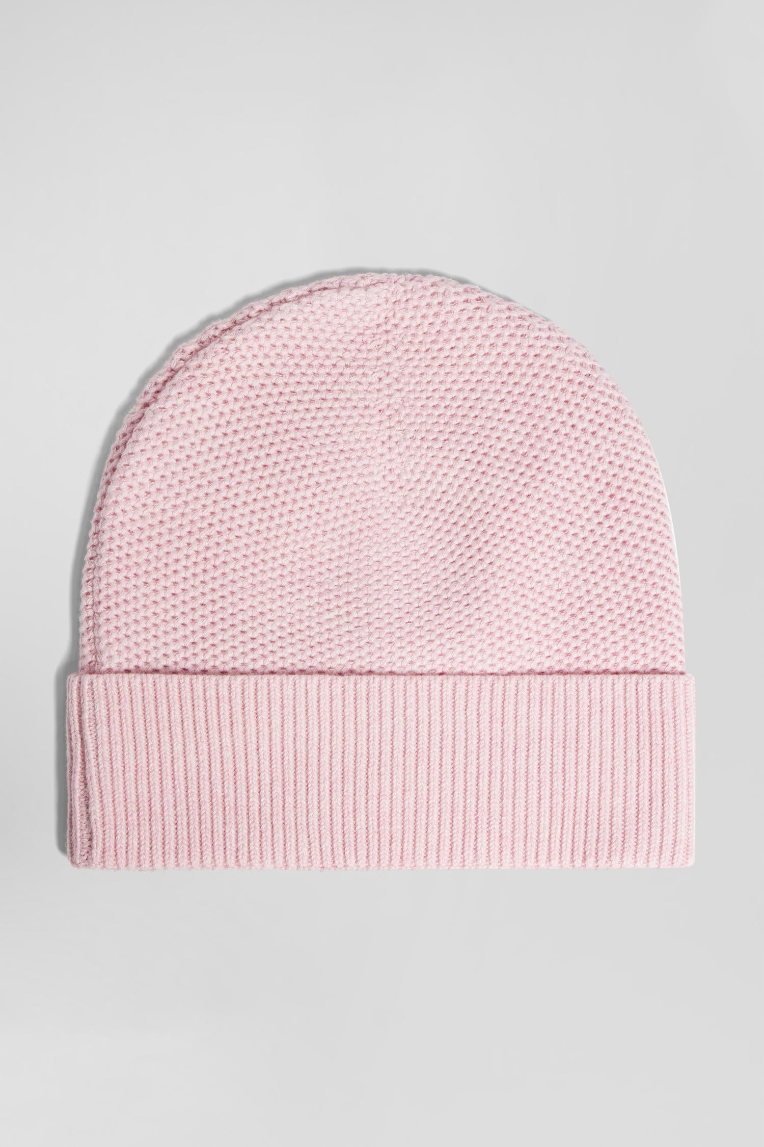 Bonnet uni en coton tricoté rose