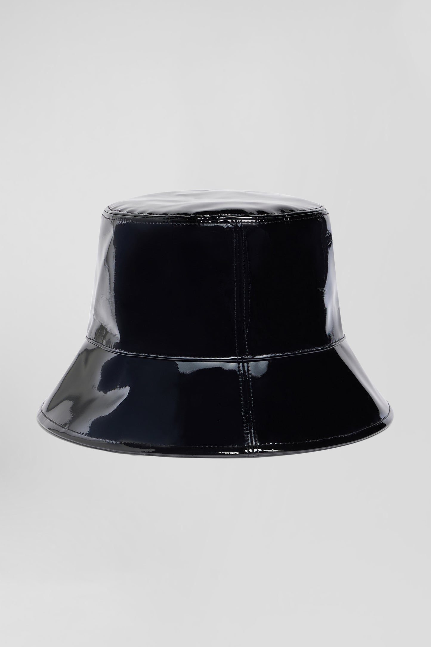 Black vinyl bucket hat