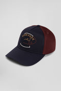 Casquette en coton bordeaux et marine