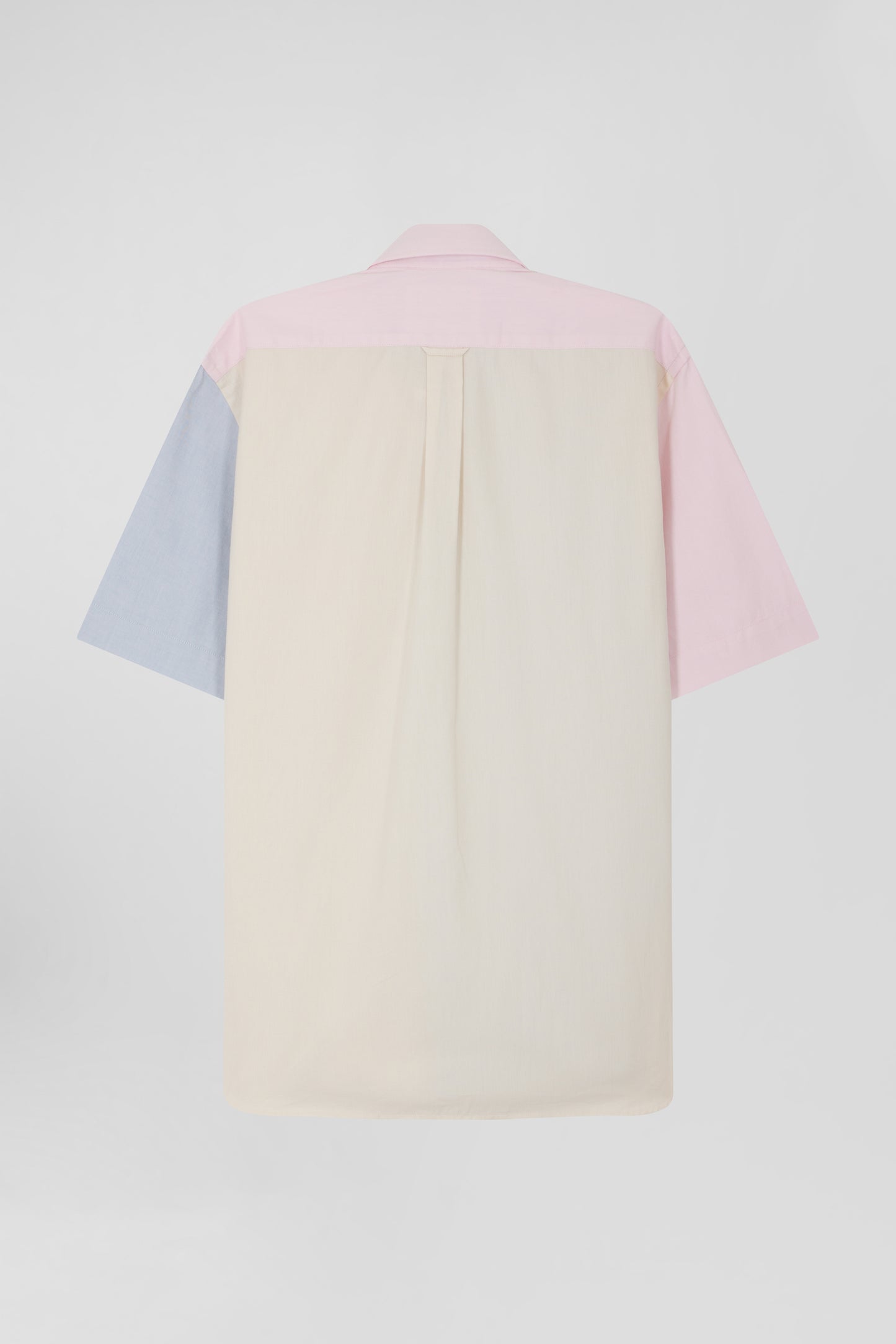 Chemise manches courtes colorblock en coton ciel coupe Regular - Image 2