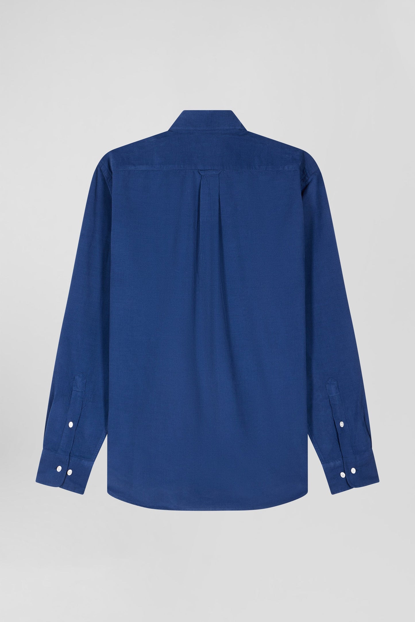 Chemise en coton uni bleu indigo col boutonné et poche poitrine coupe Regular - Image 5