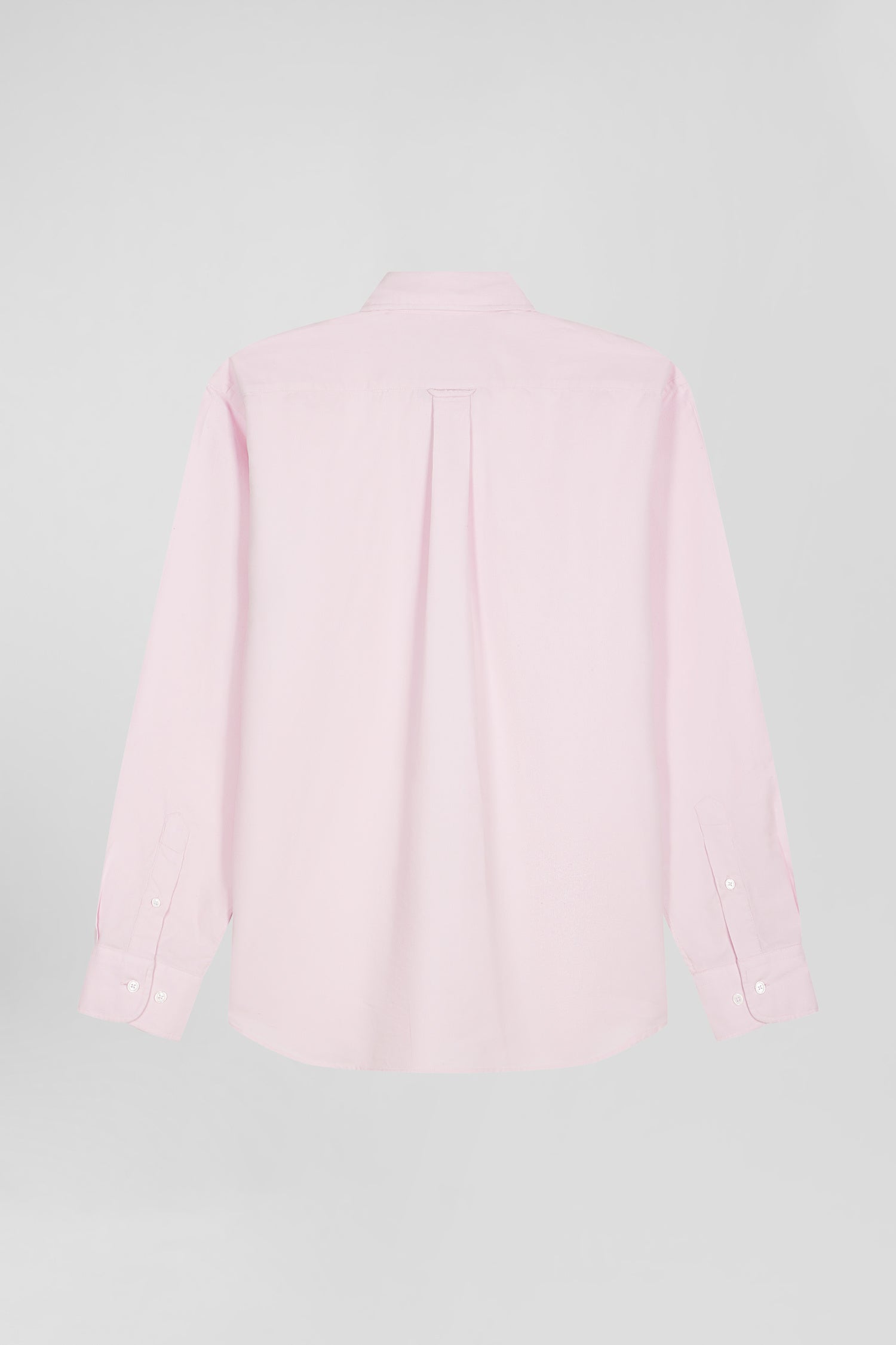 Chemise en coton uni rose col boutonné et poche poitrine coupe Regular