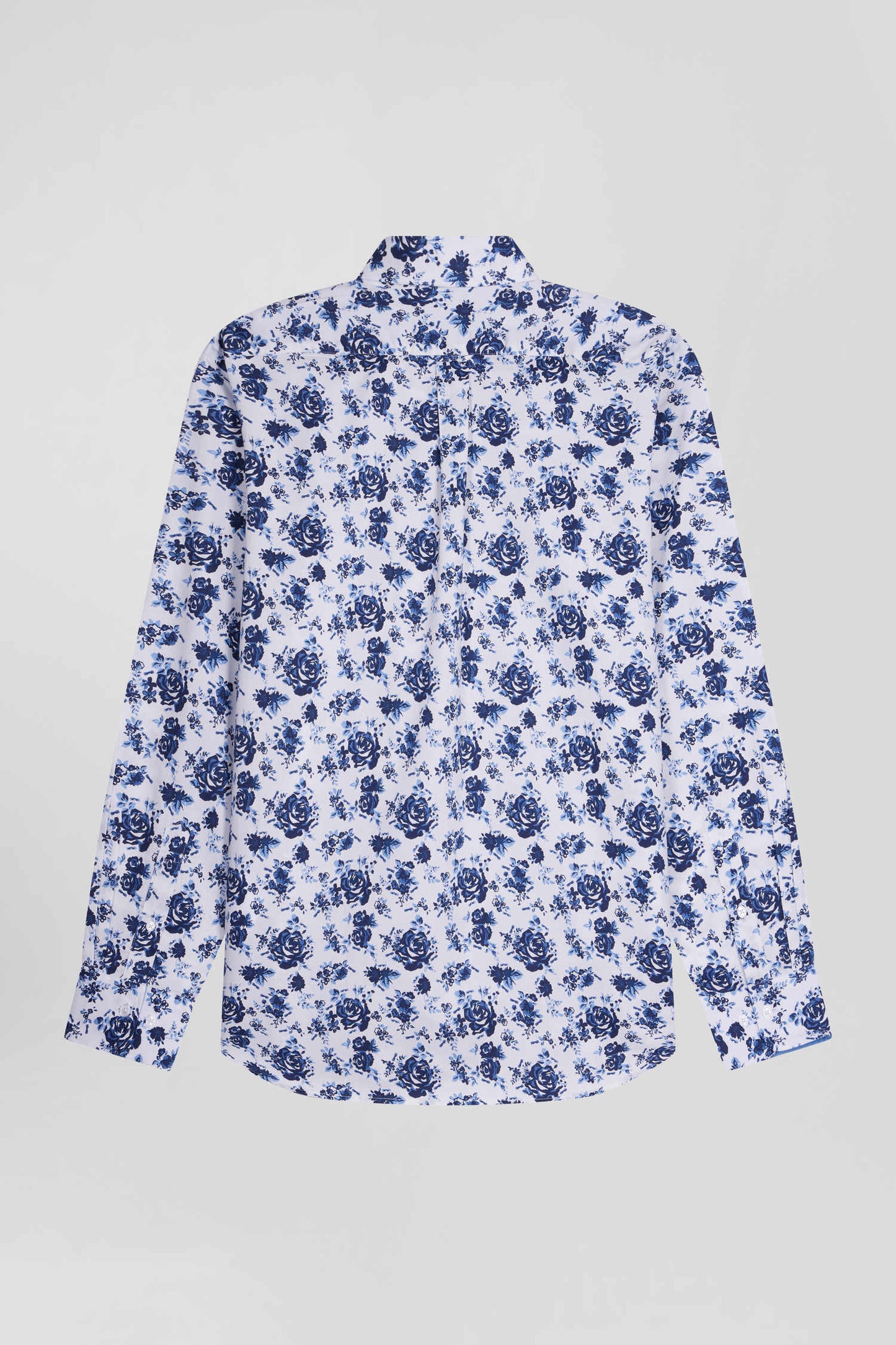 Chemise en twill de coton blanche imprimé floral bleu coupe Regular - Image 5