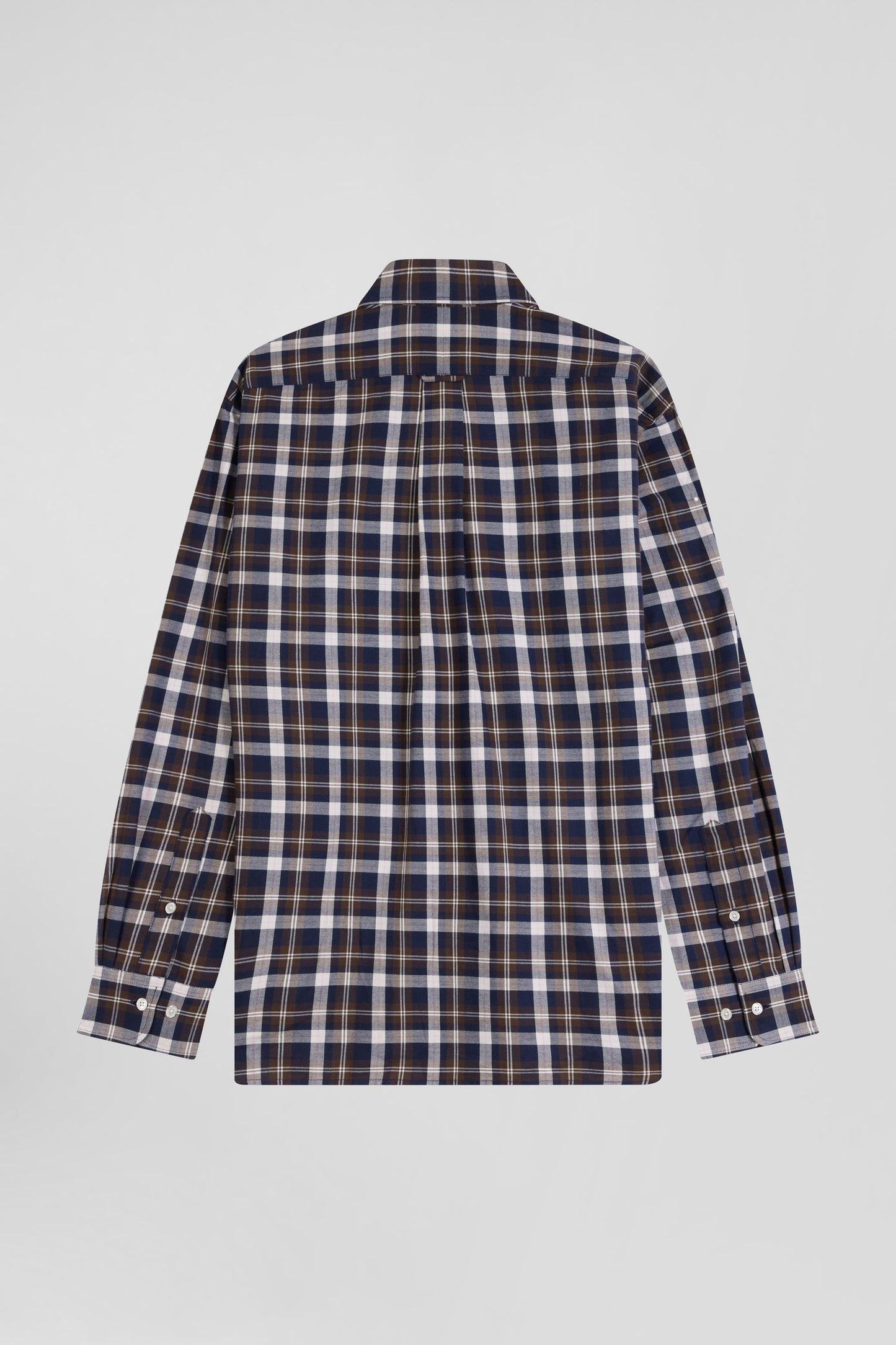 Regular brown checked cotton shirt