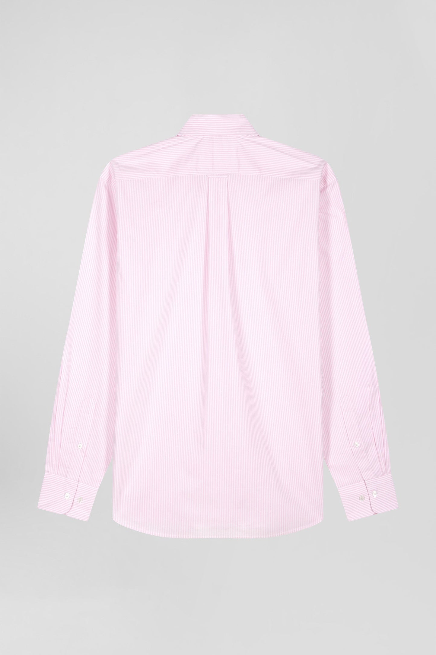 Chemise en coton jacquard rayé rose coupe Regular - Image 5